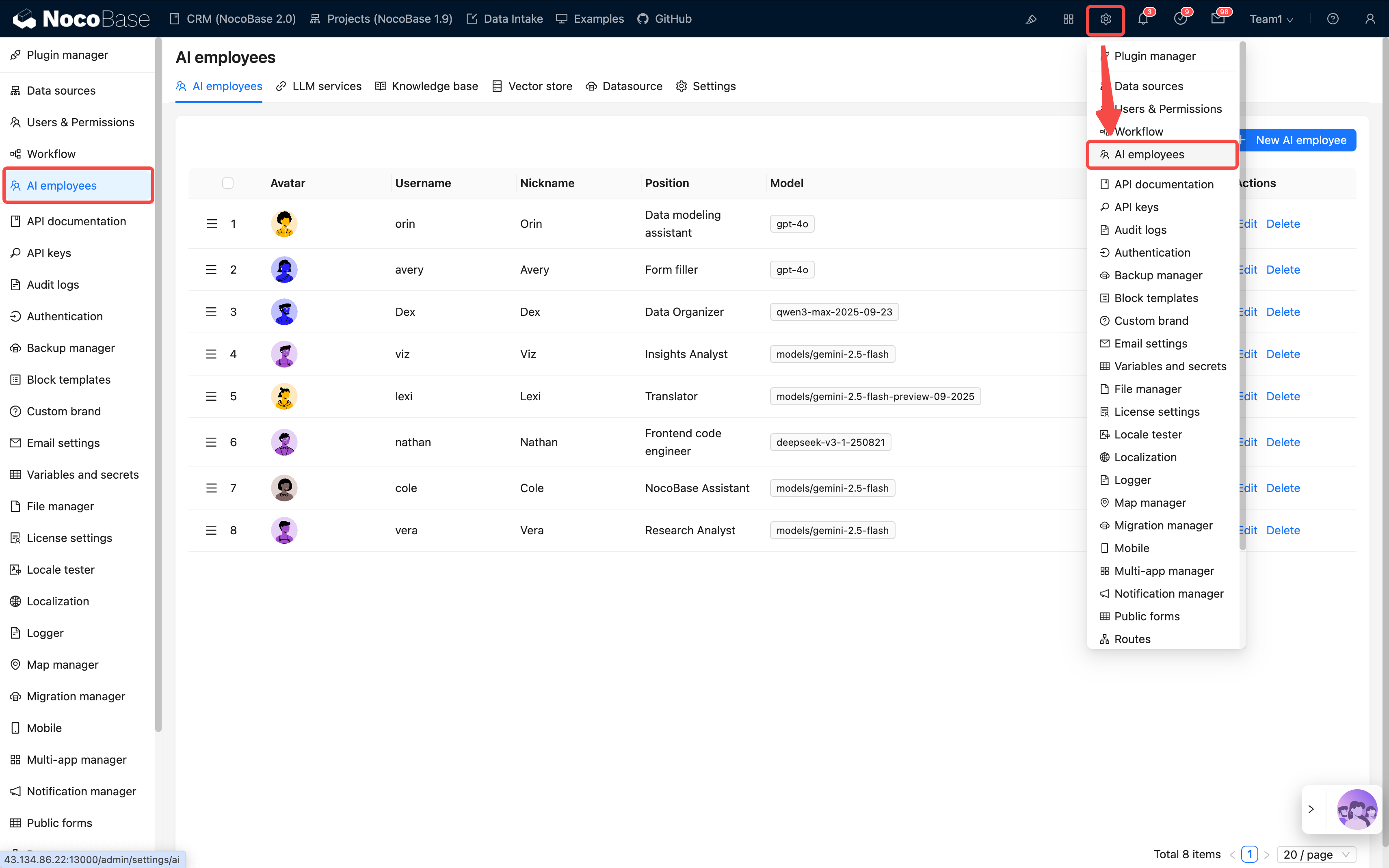 Enter configuration page