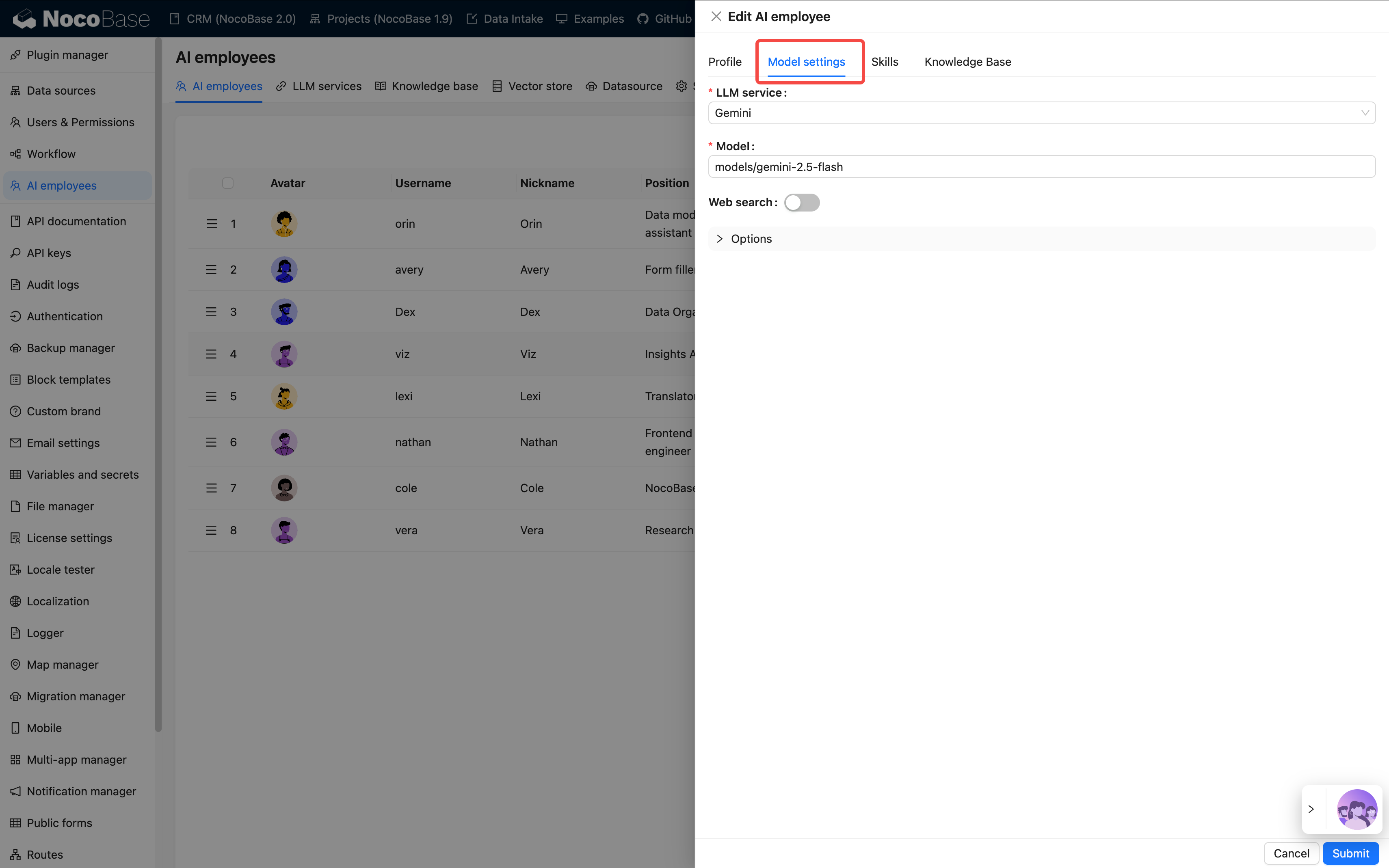 Bind large model service