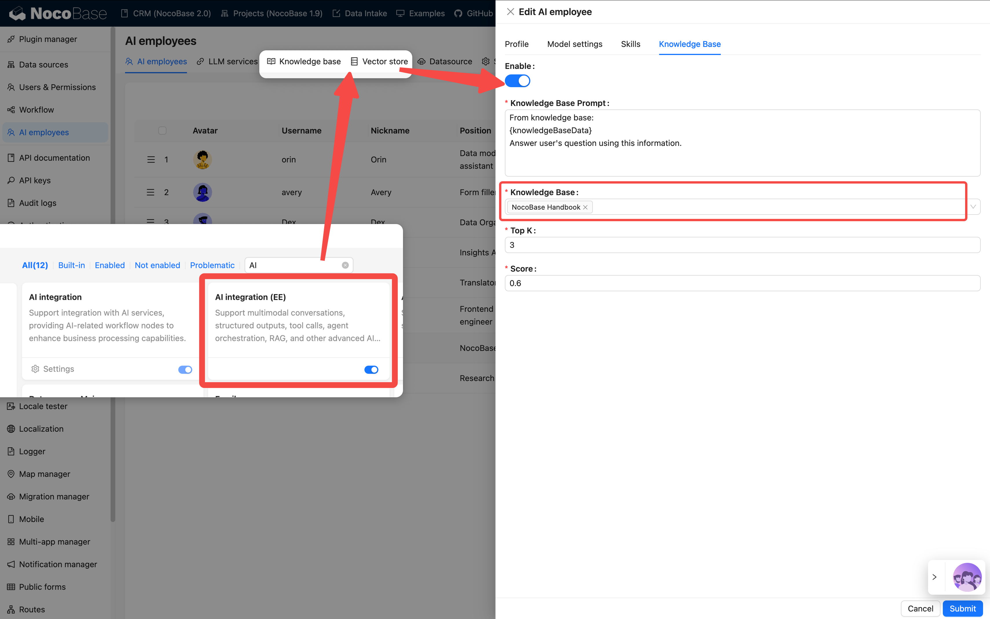 Configure knowledge base