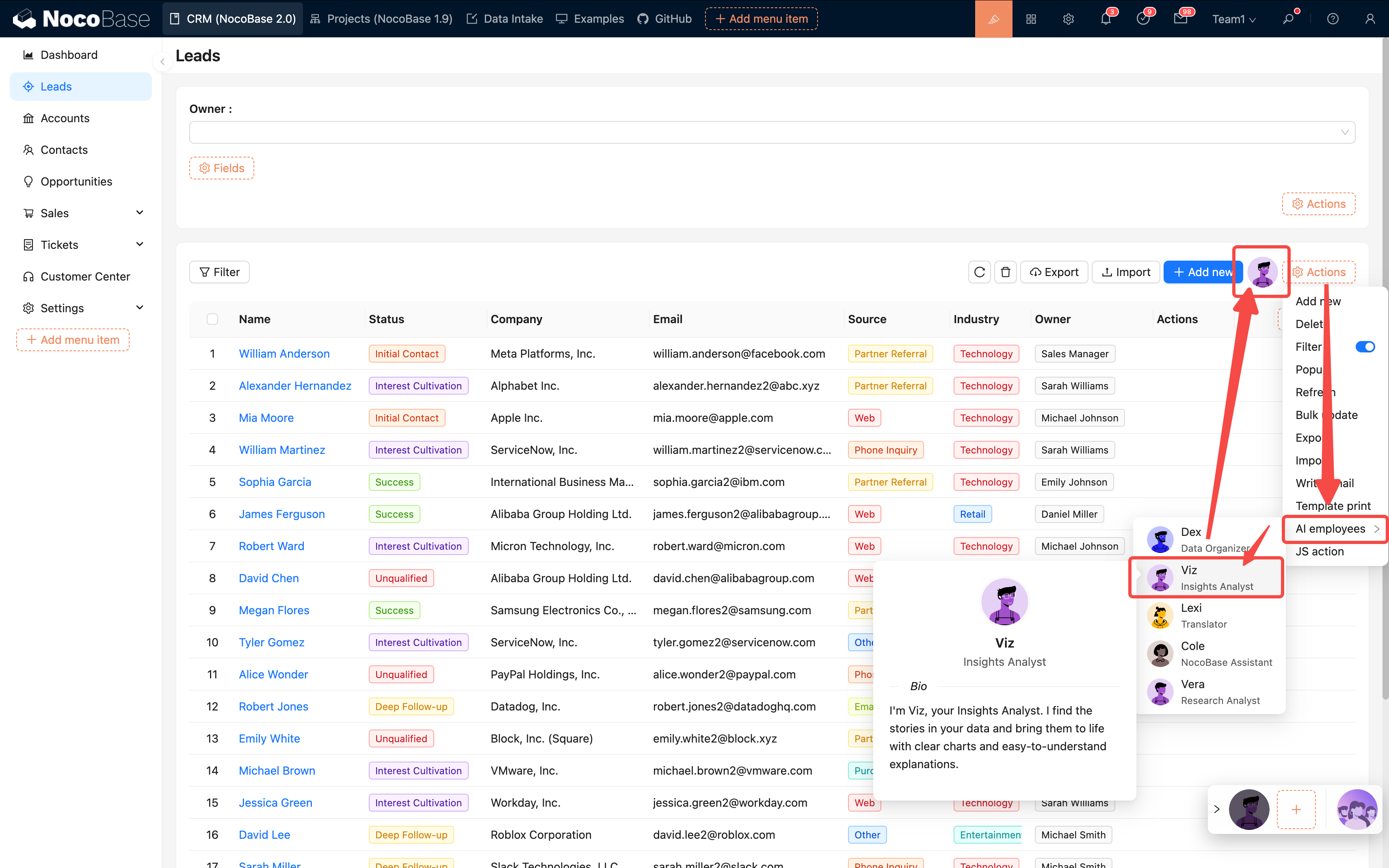 Add AI Employee button