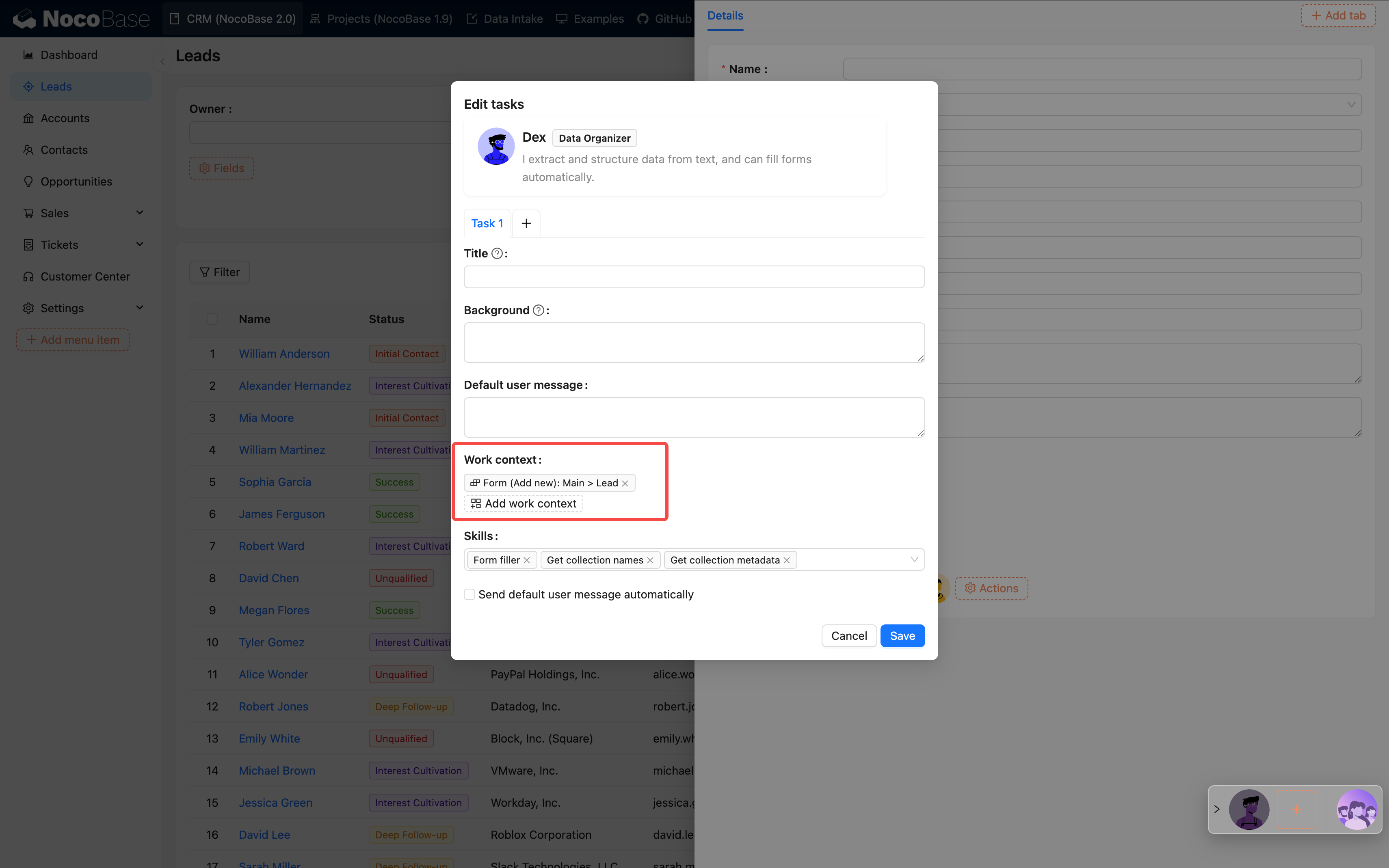 Block-level task configuration