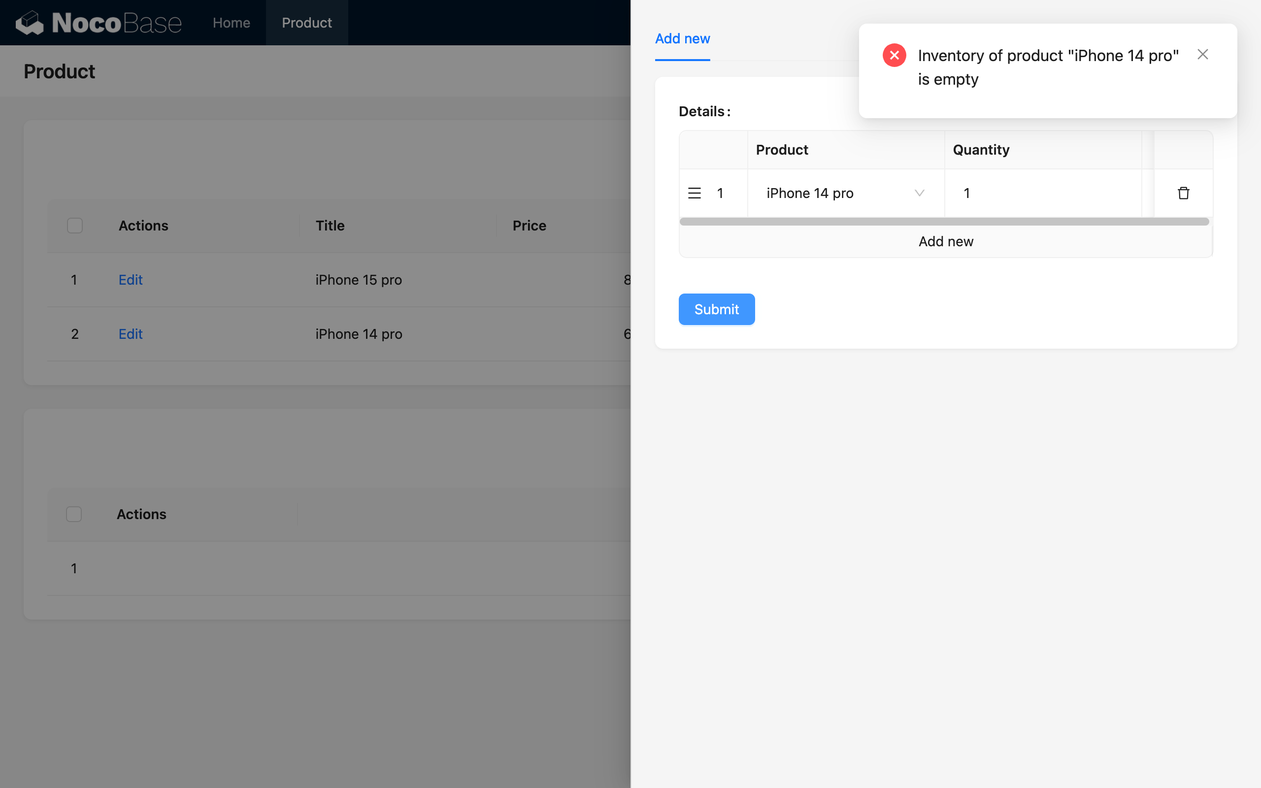 Error Response Message