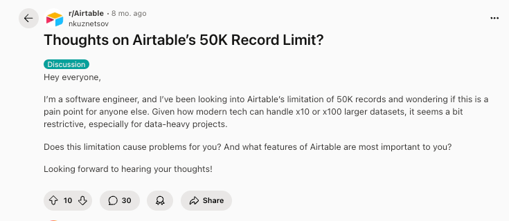 Airtable Data Limit