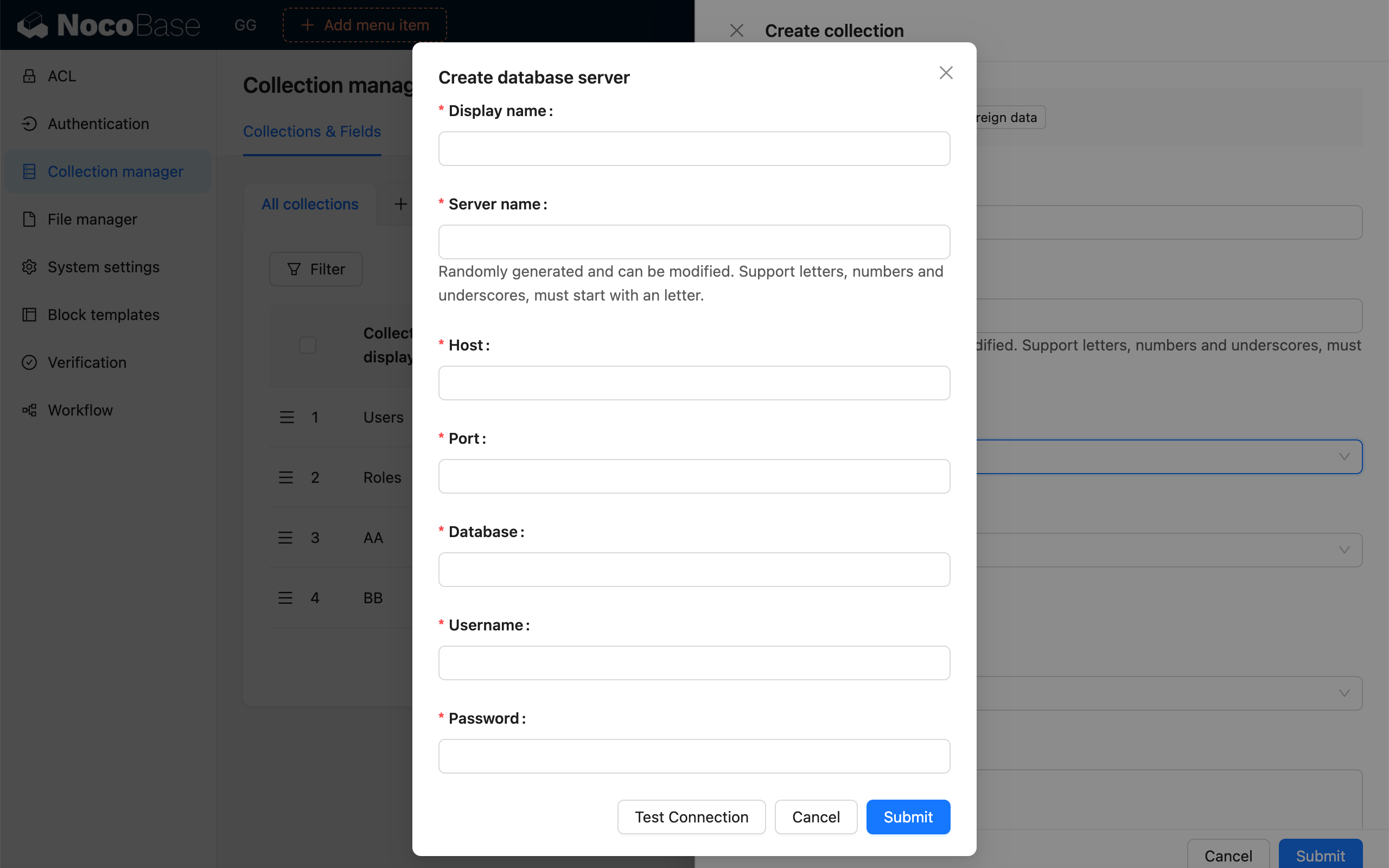 Create Database Service