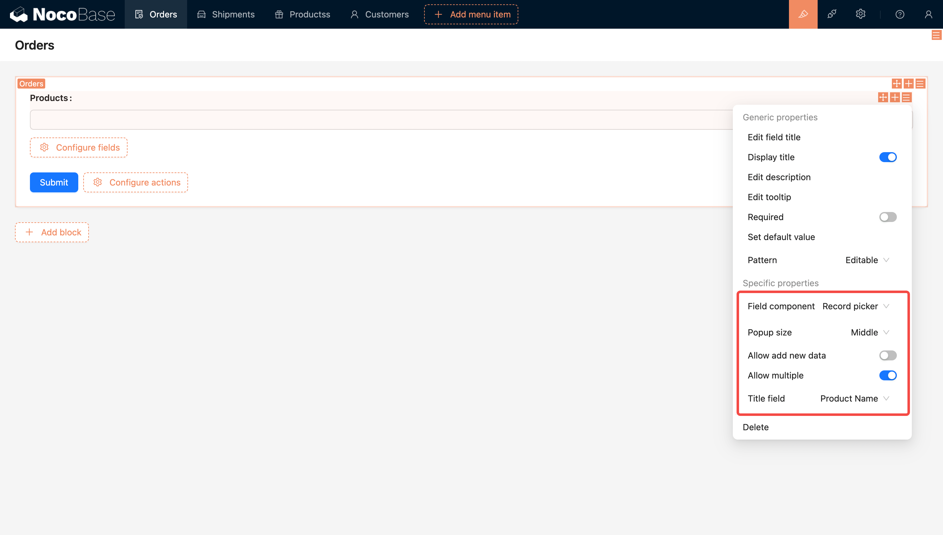 データセレクター - NocoBase