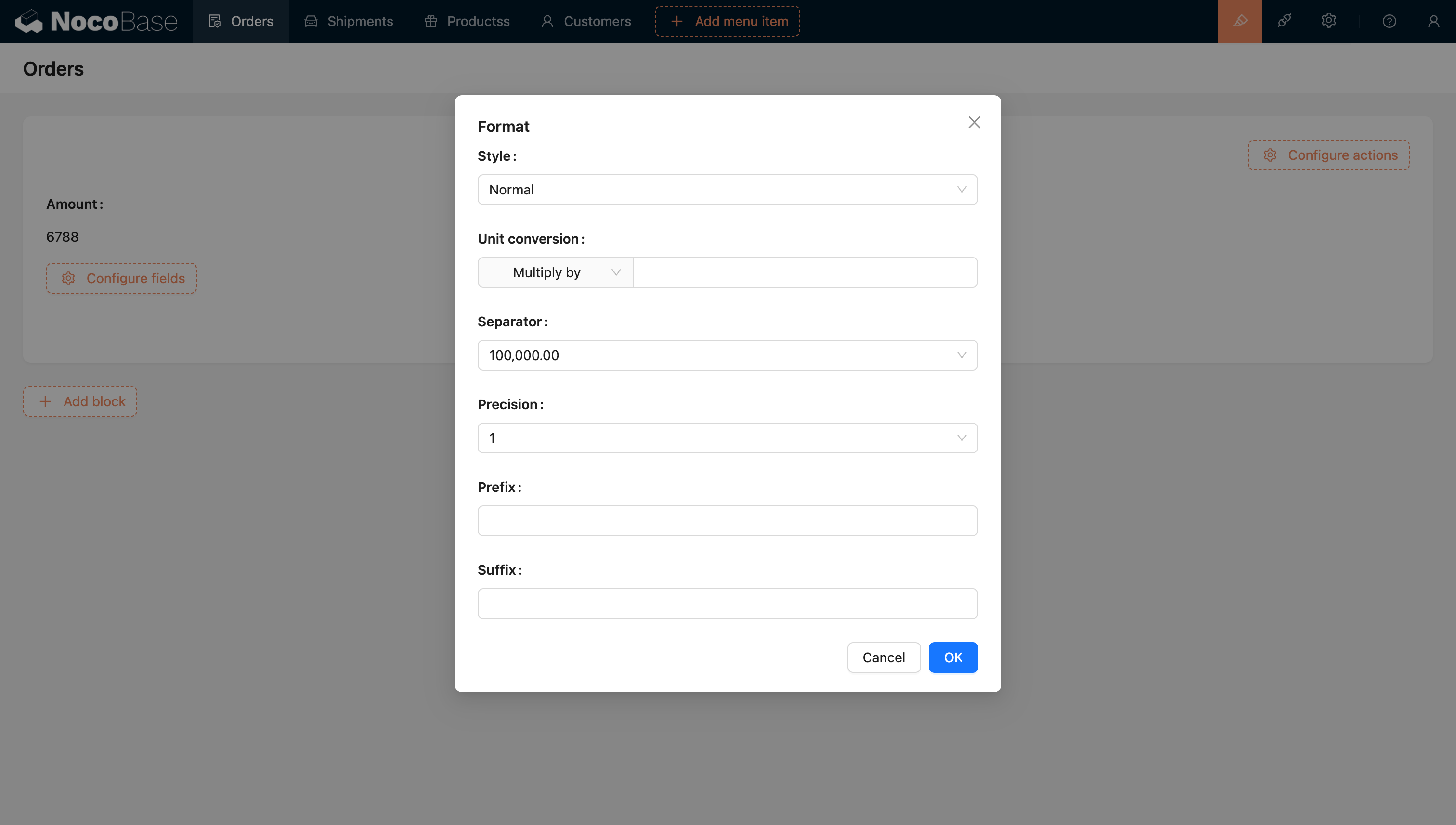 数值格式化- NocoBase