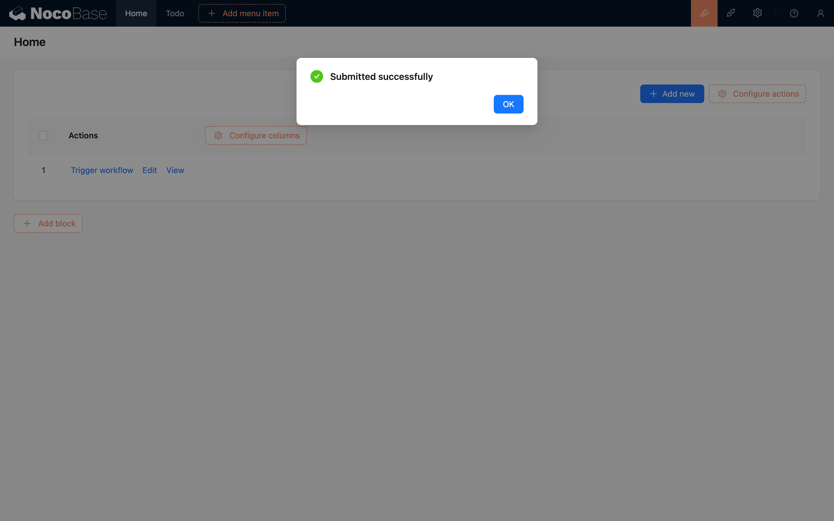 Result of Clicking the Button