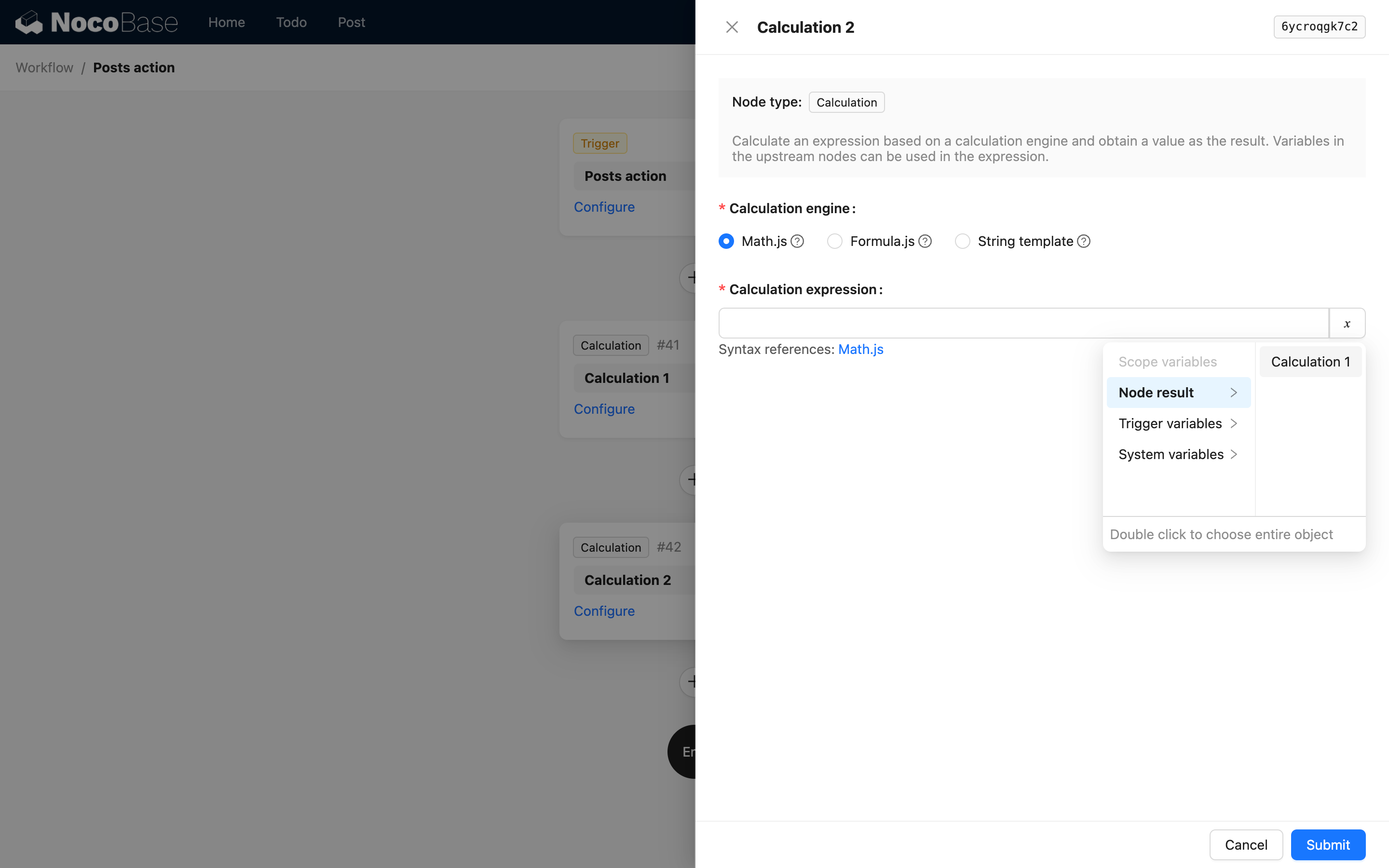 Result of Calculation Node