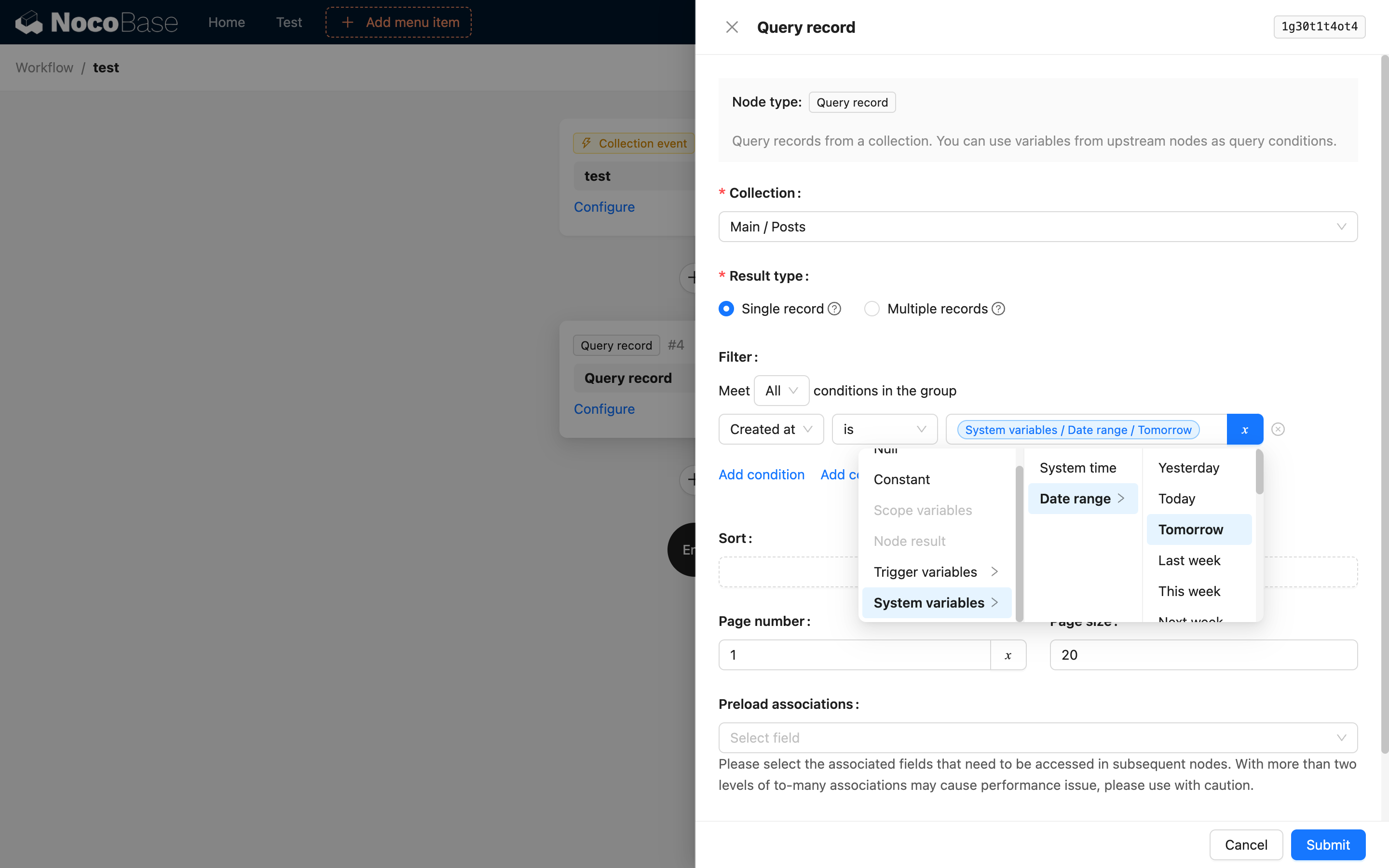 Date range parameters
