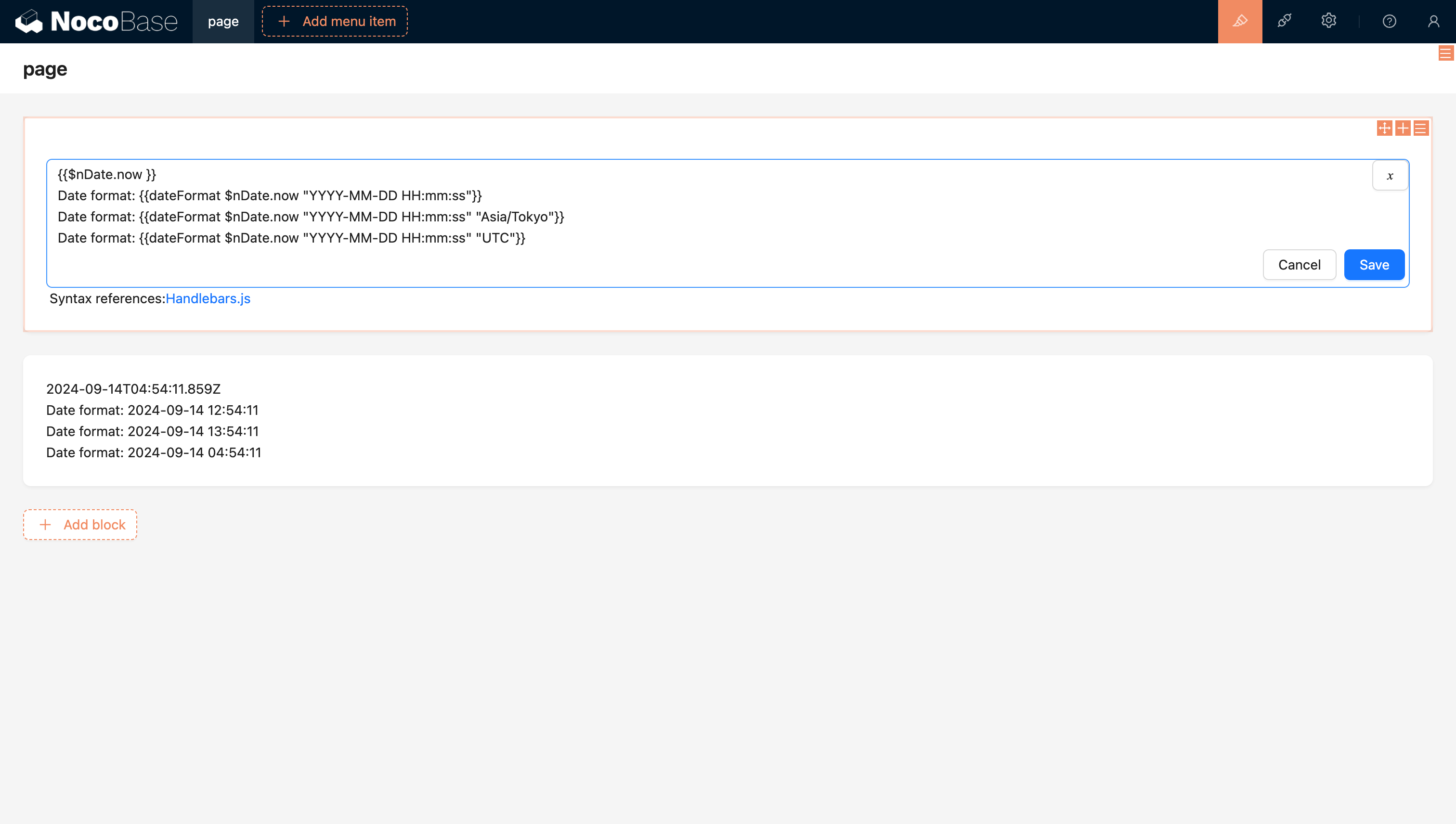 Markdown ブロック - NocoBase