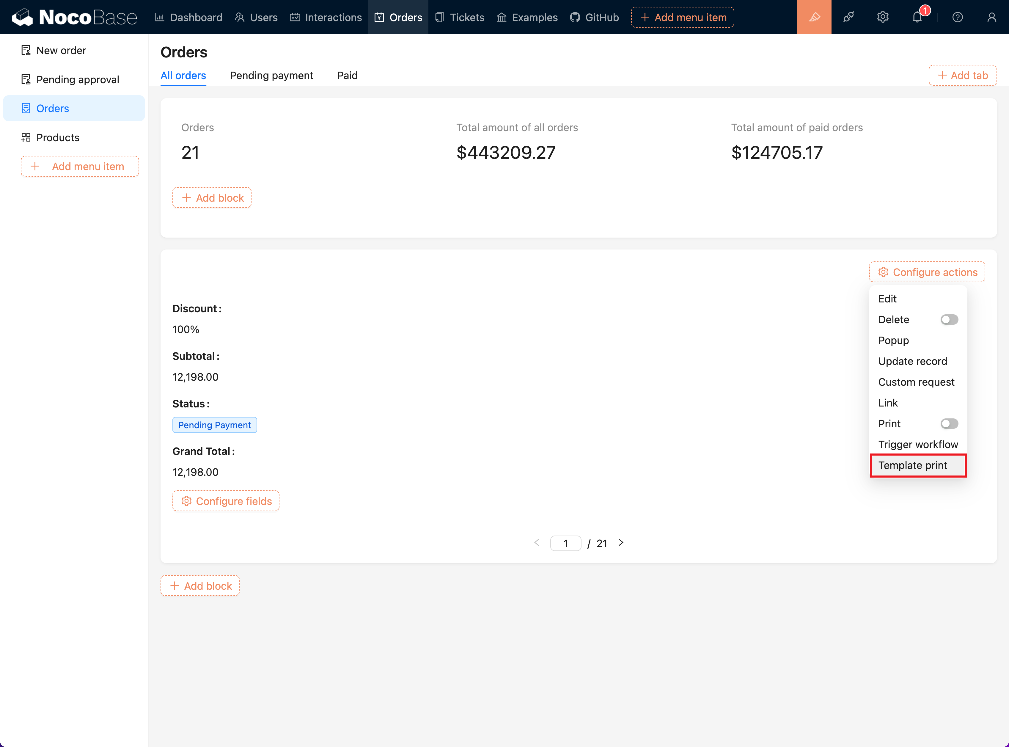 Activate Template Printing