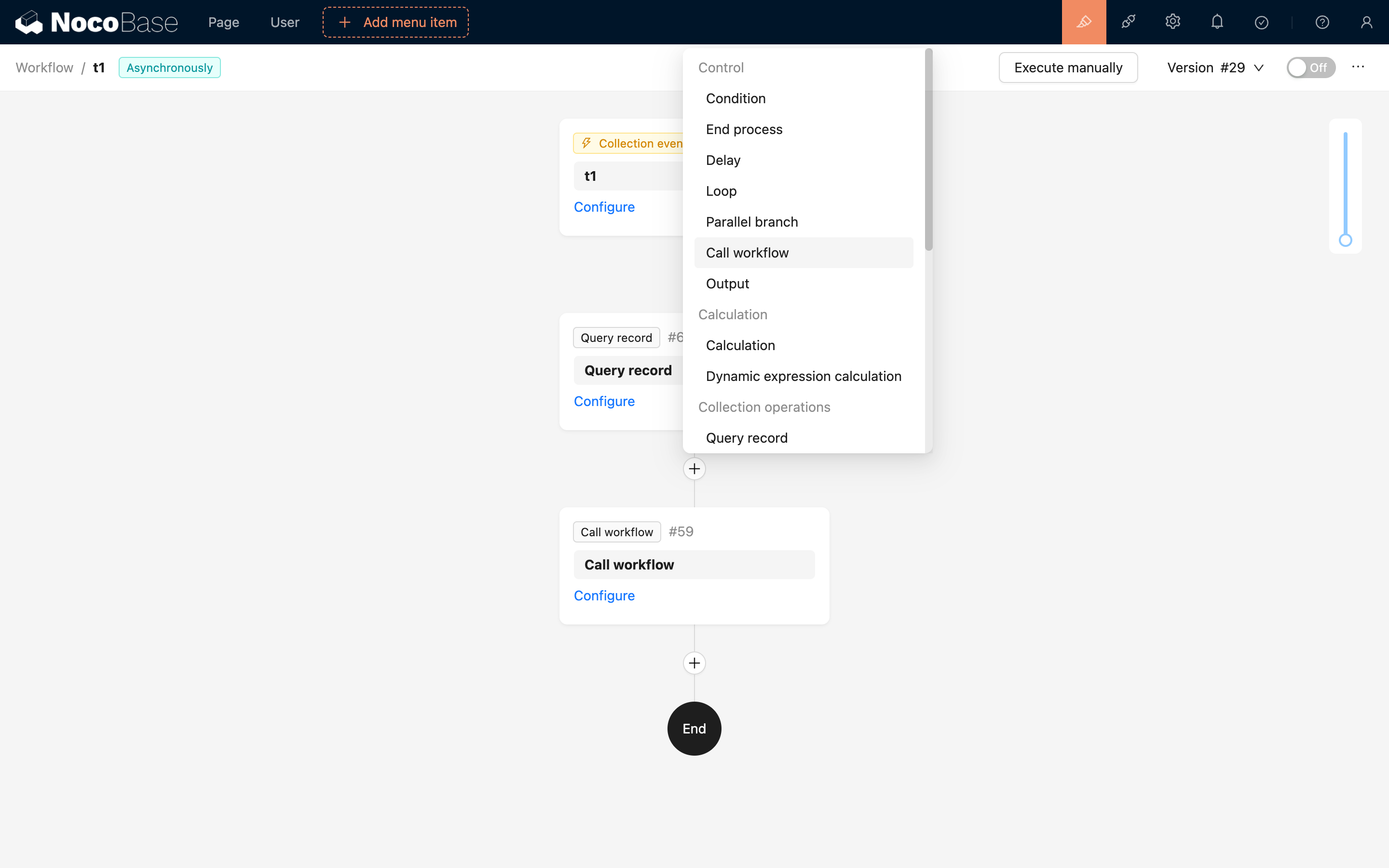 Add Invoke Workflow Node