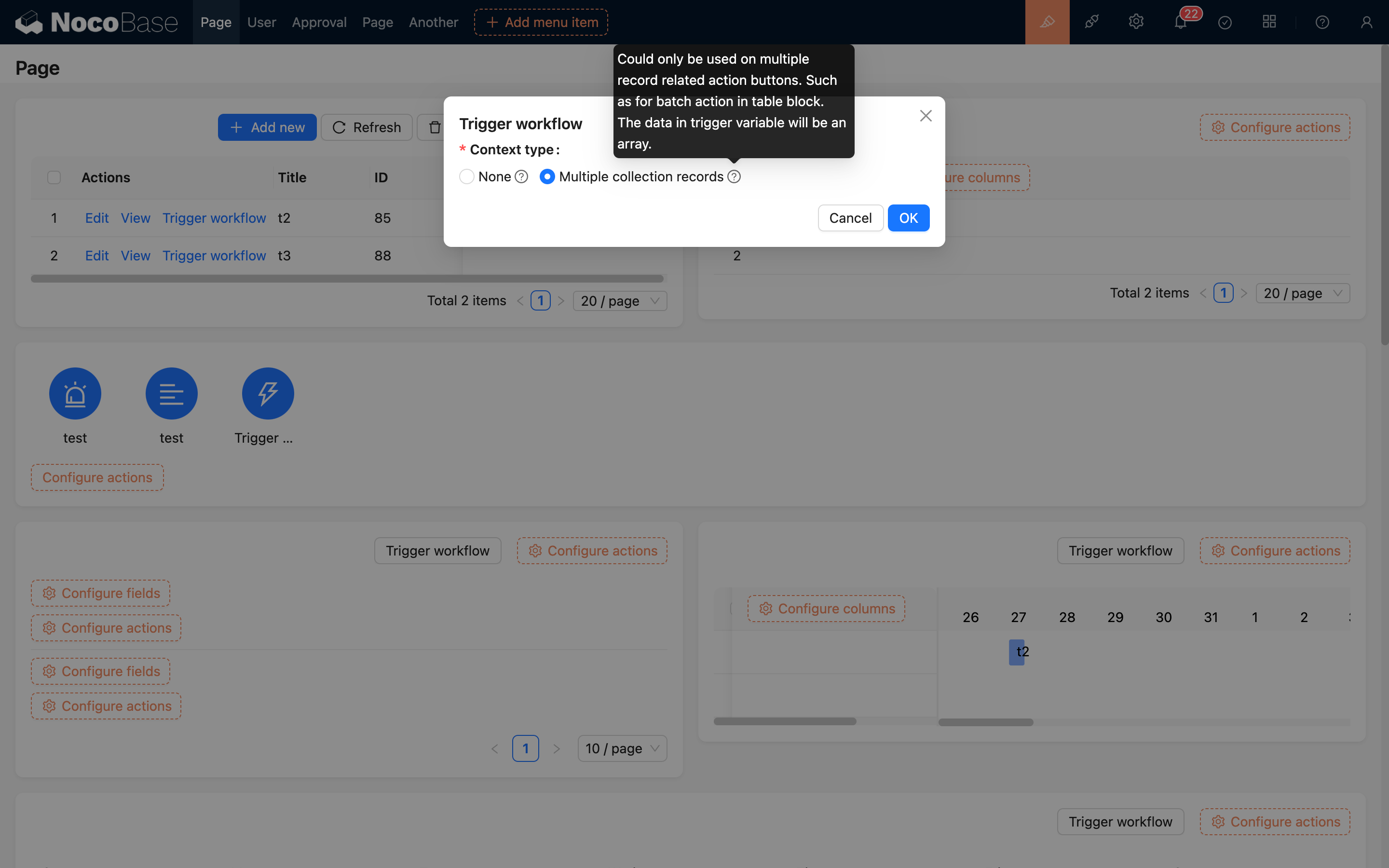 Add Action Button to Block_Table