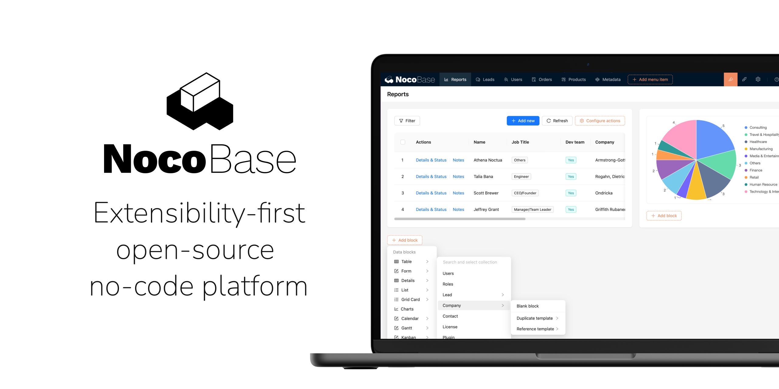 Open source, self-hosted, lightweight no-code & low-code development platform