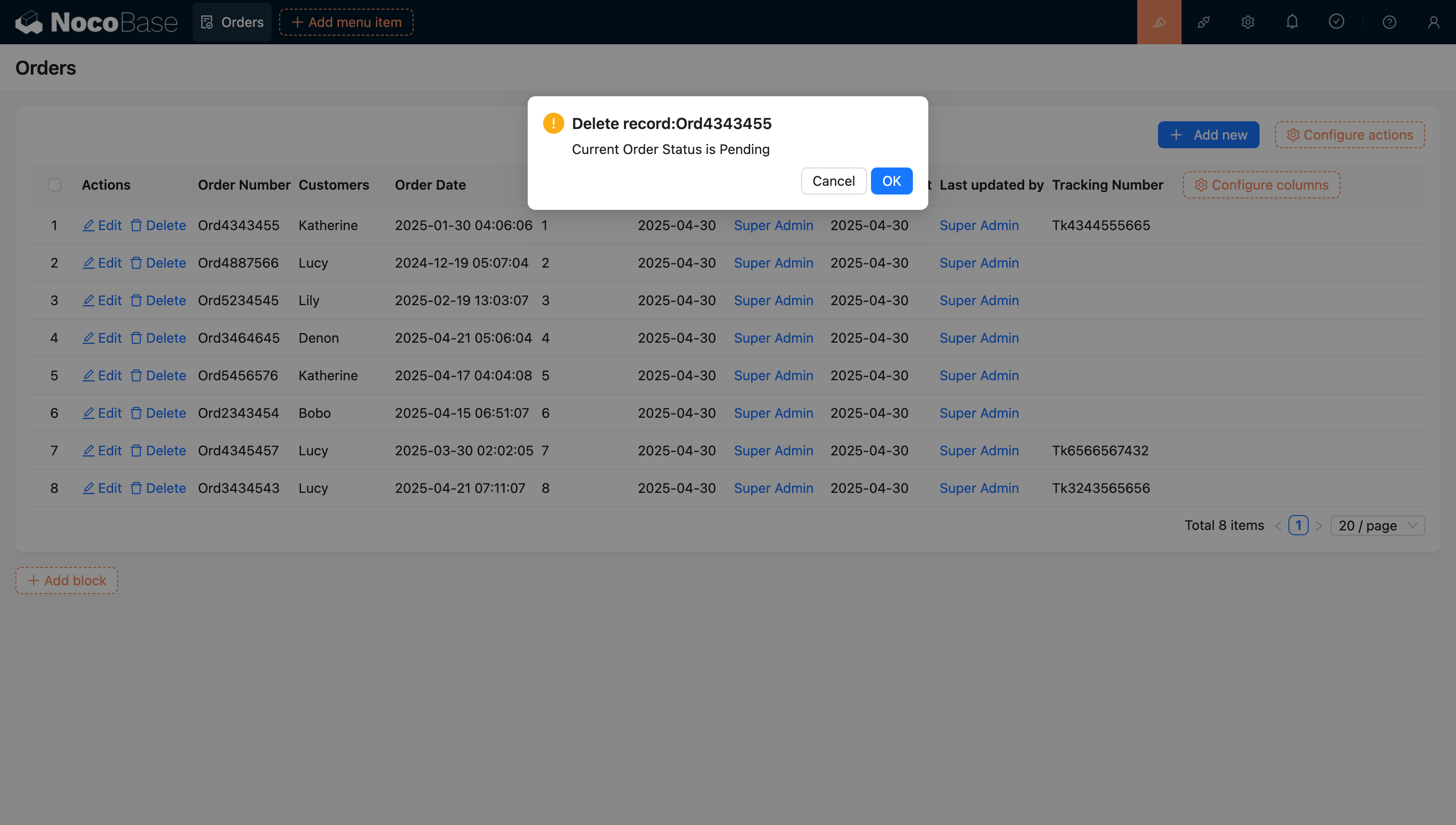二次確認 - NocoBase