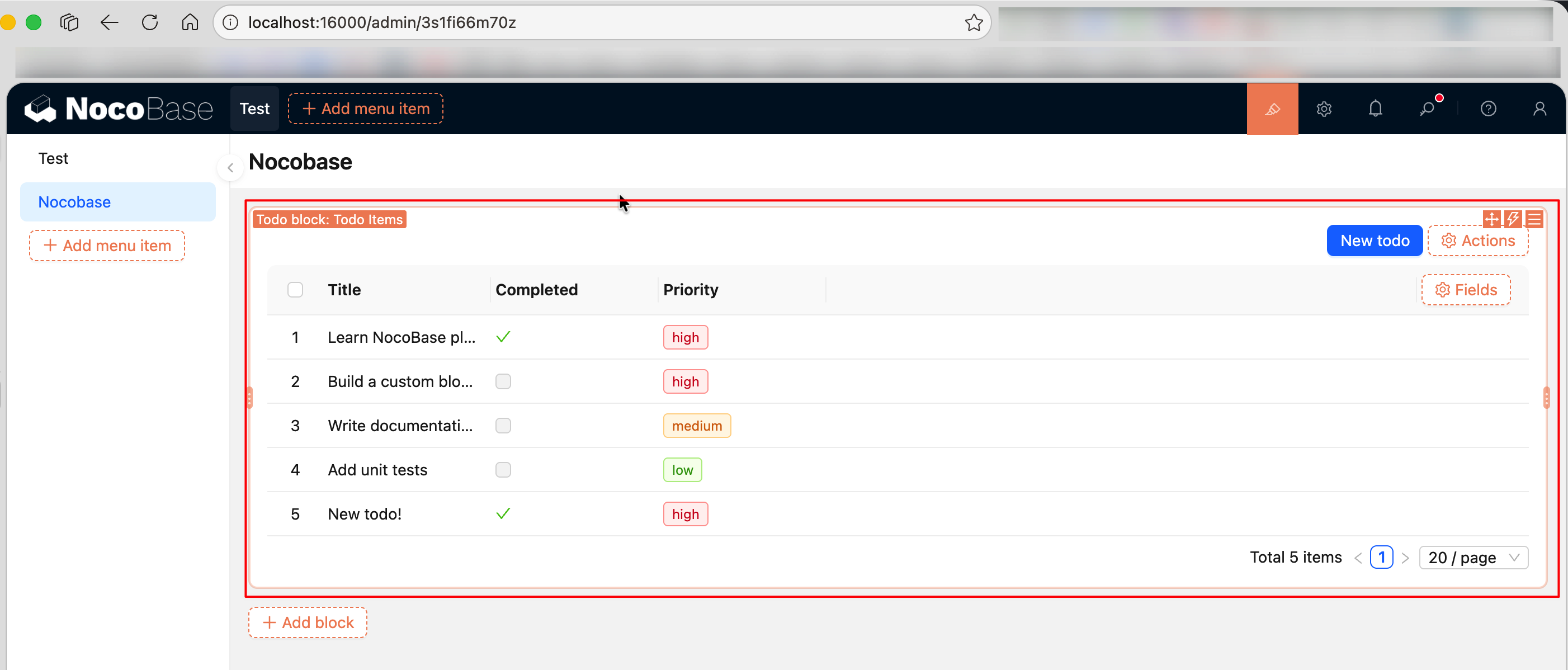Todo data management plugin effect