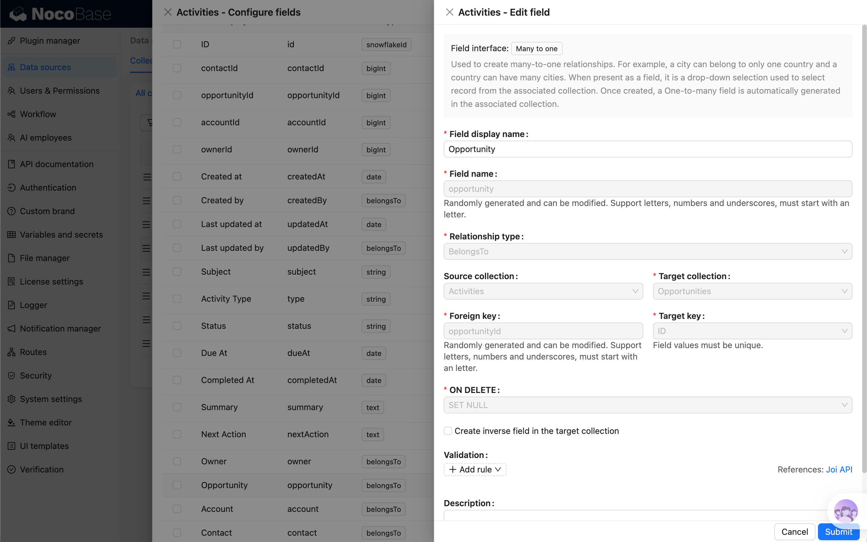 CRM data model result