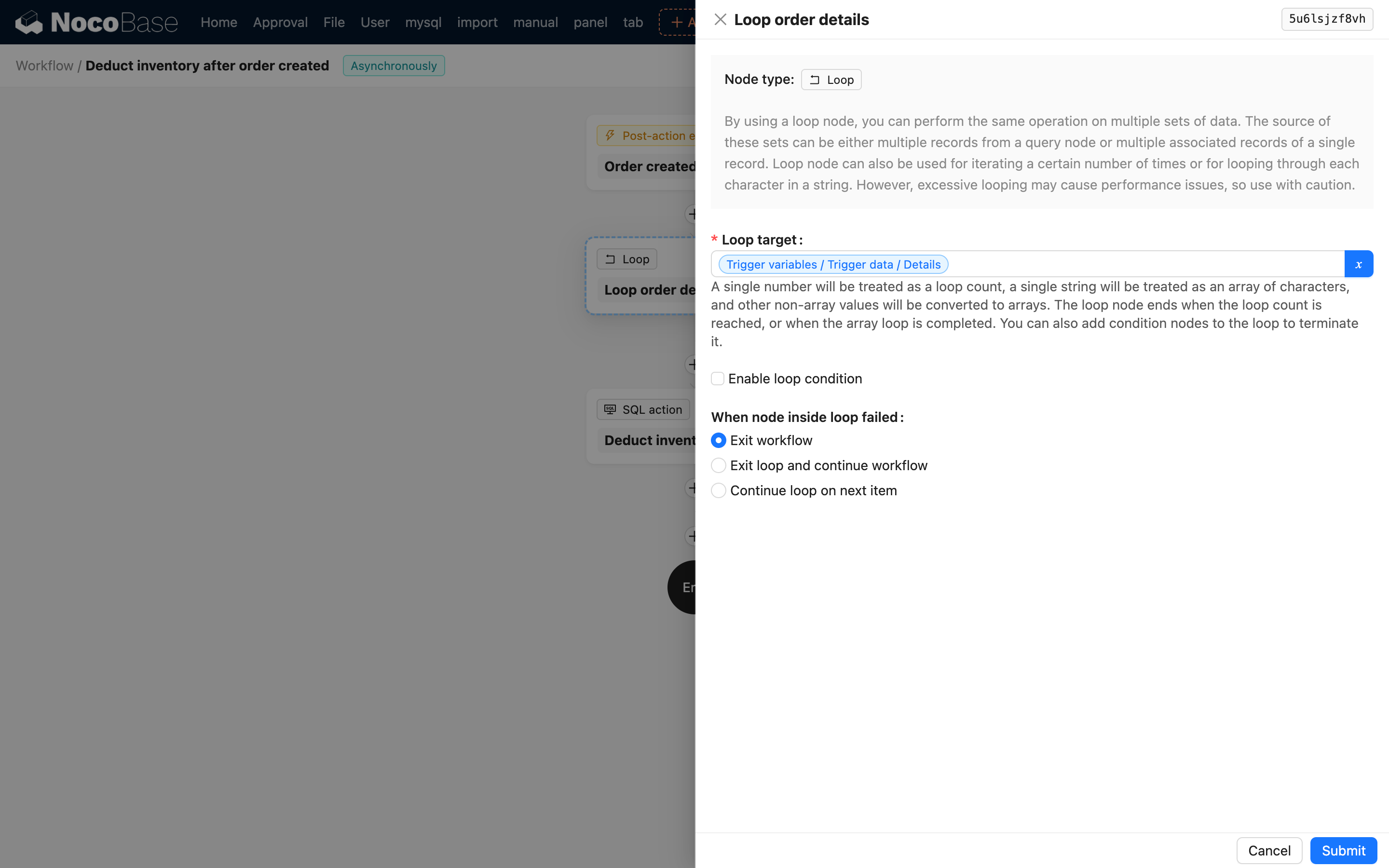 Order inventory deduction workflow