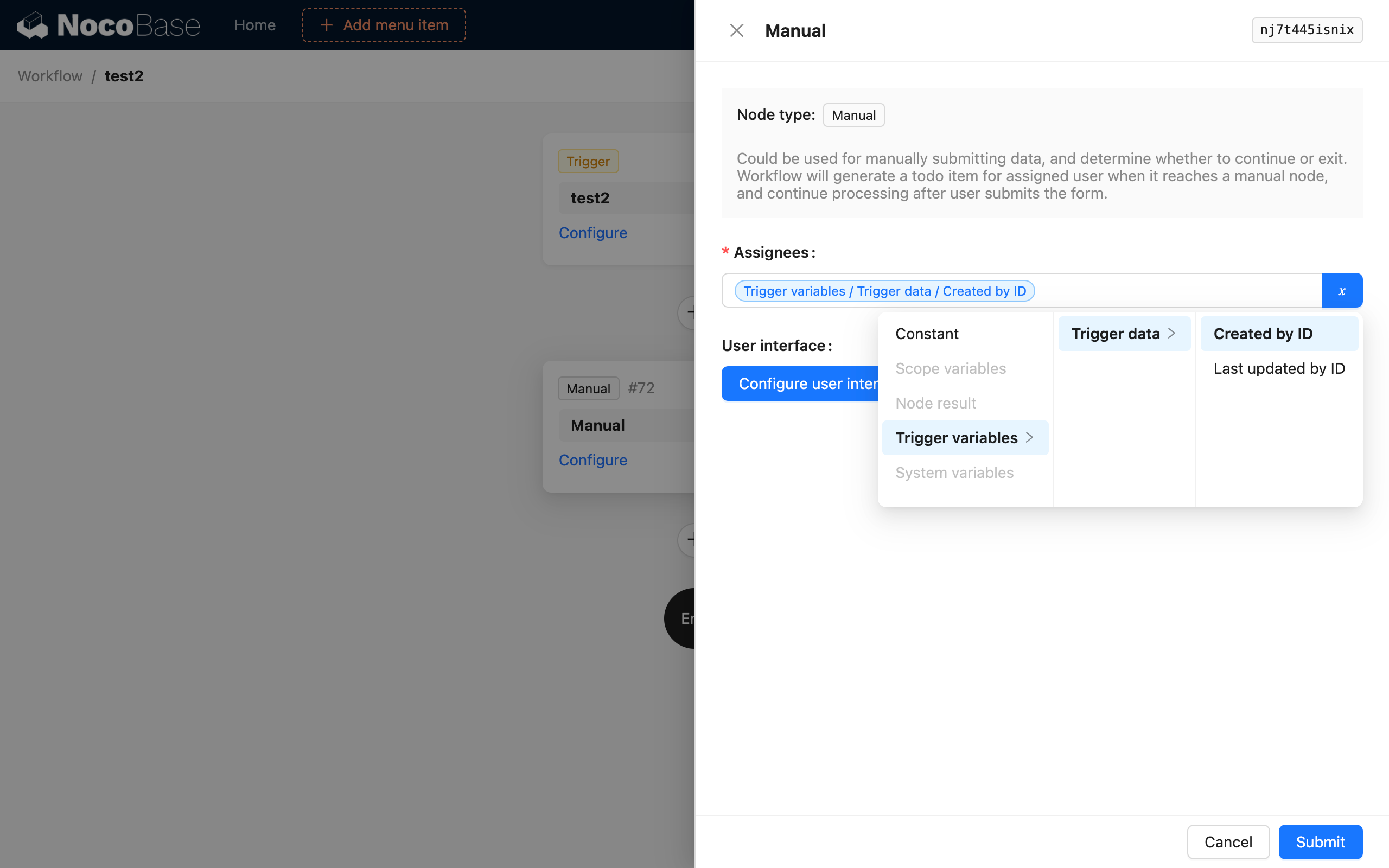 Manual Node_Configure_Assignee_Select Variable