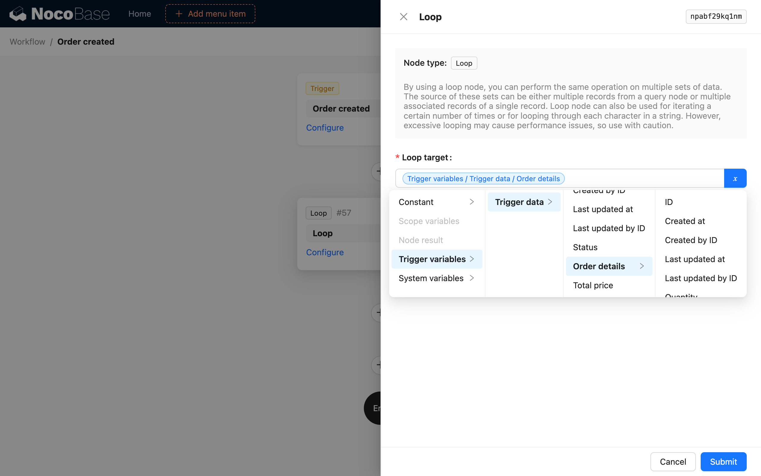 Loop Node_Example_Loop Node Configuration