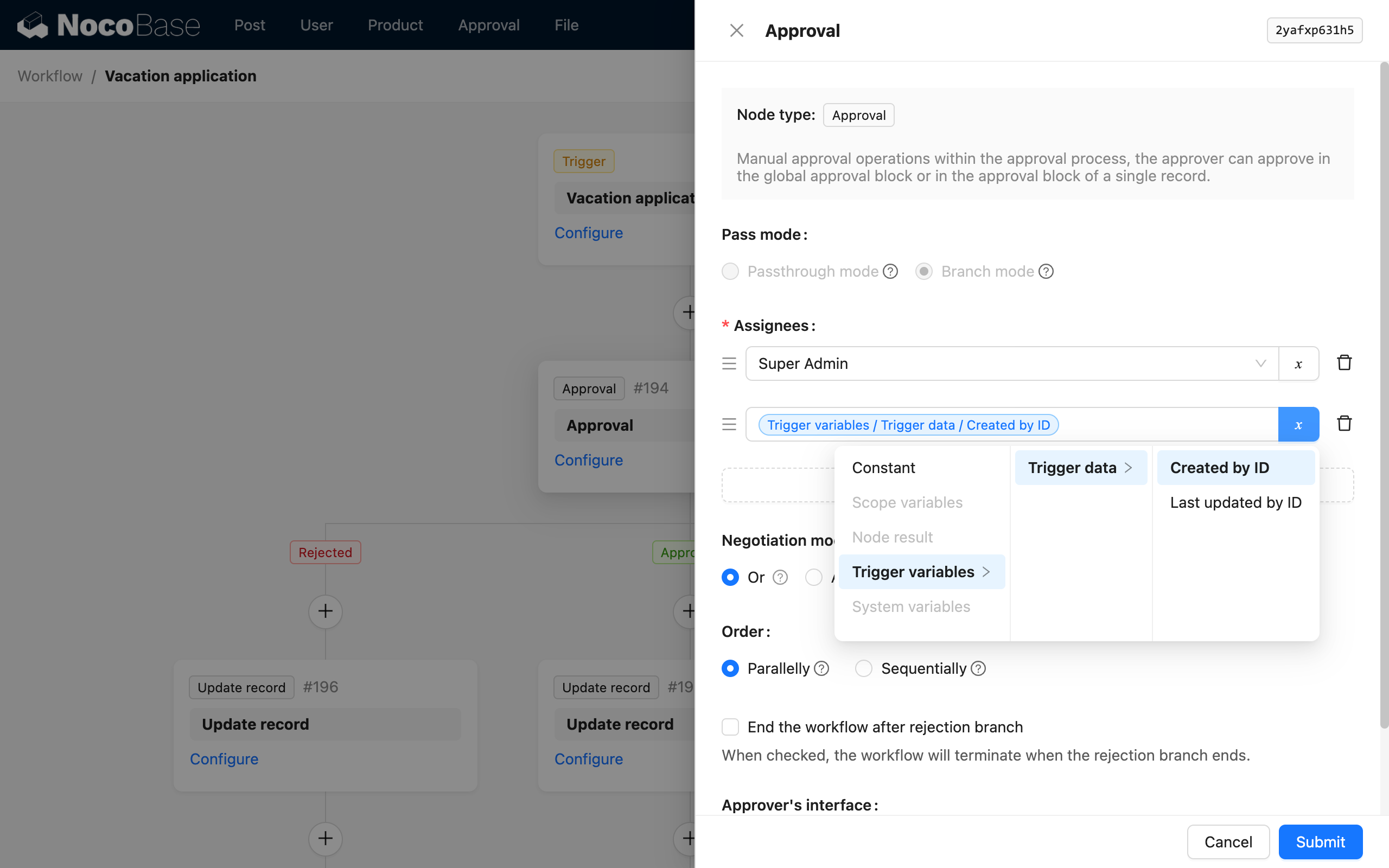 Approver Configuration