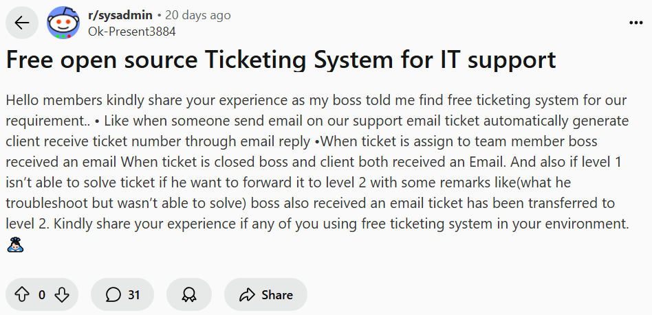 ticketing system