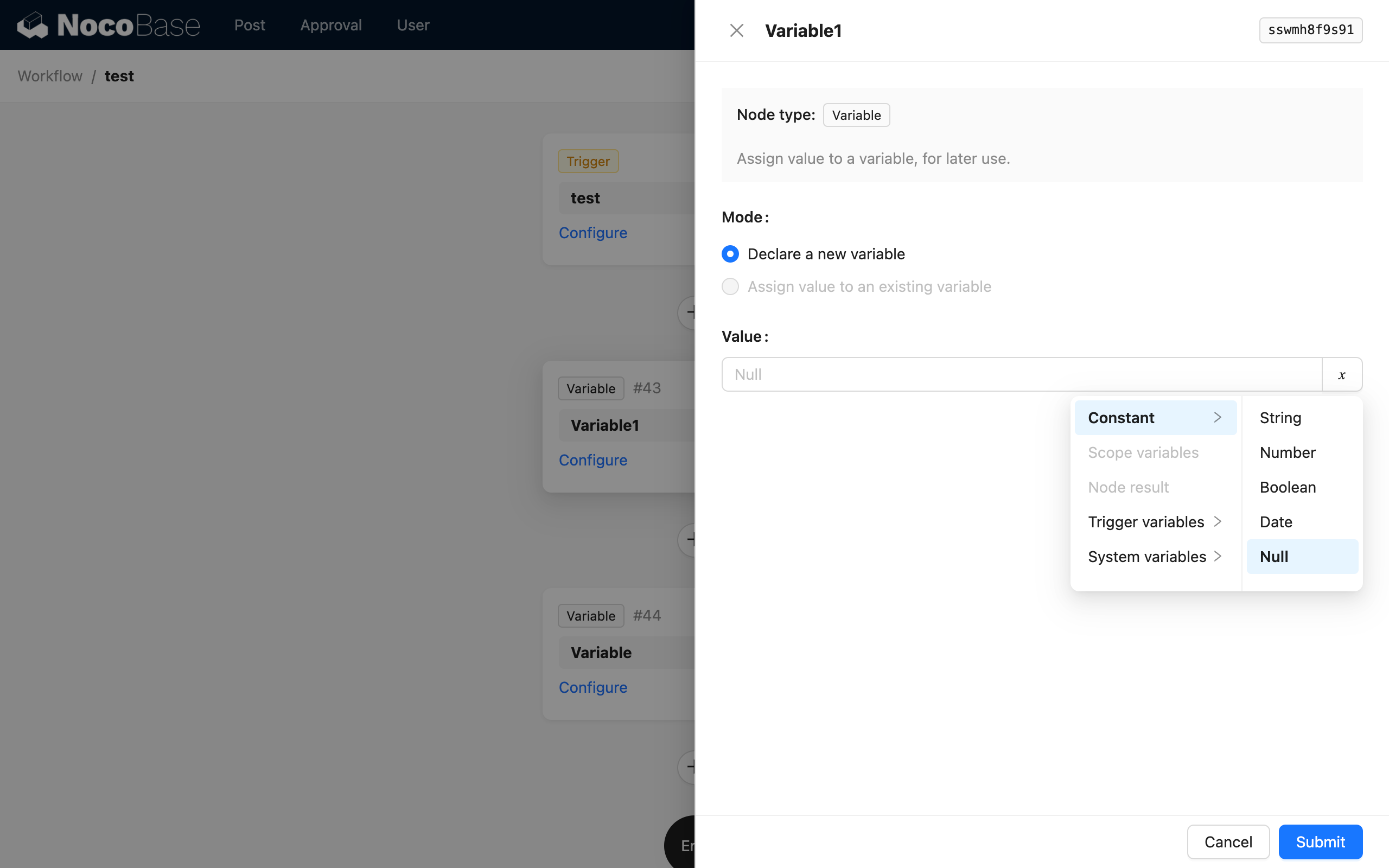 Declare initial value