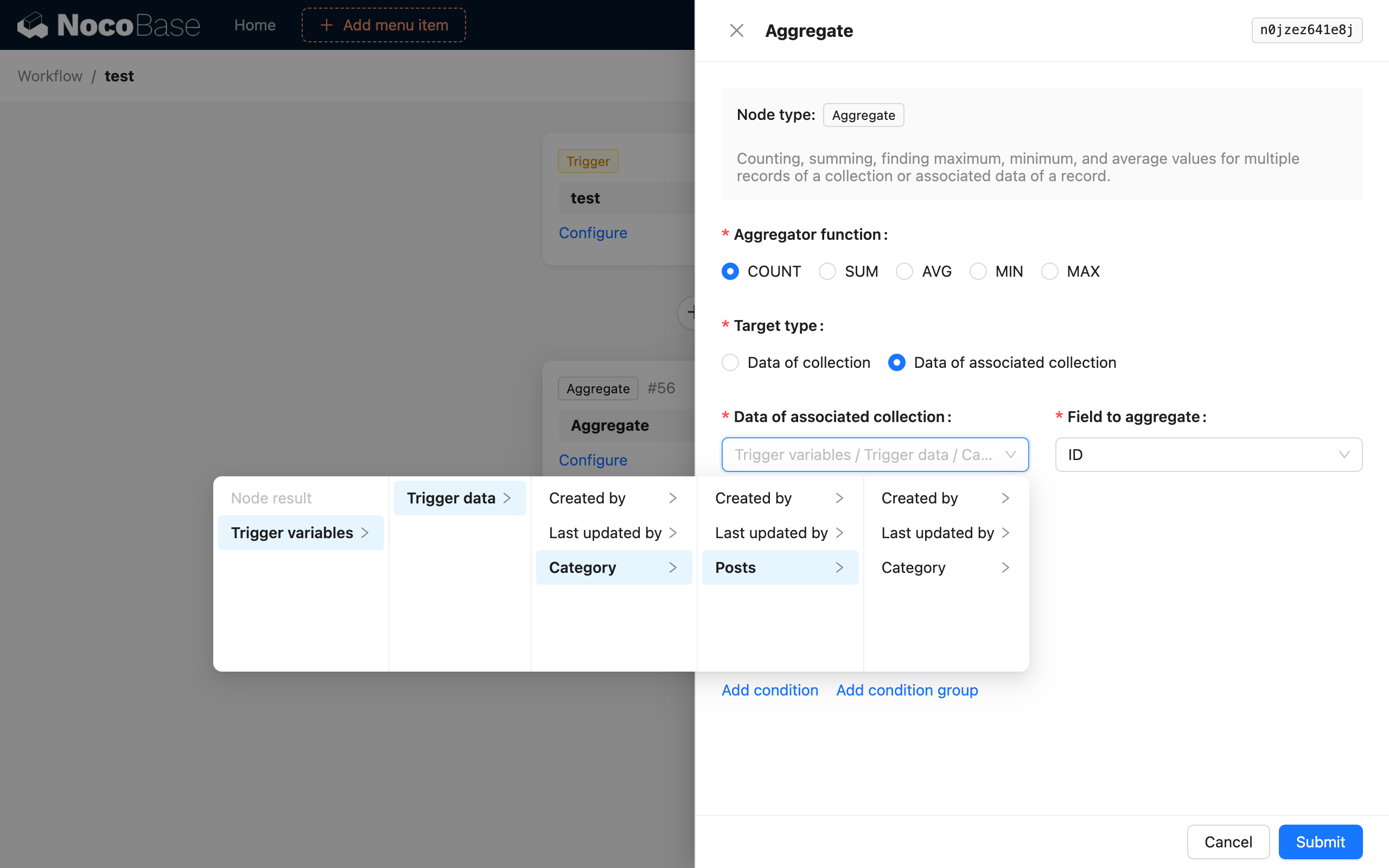 Aggregate Query Node_Example_Node Configuration