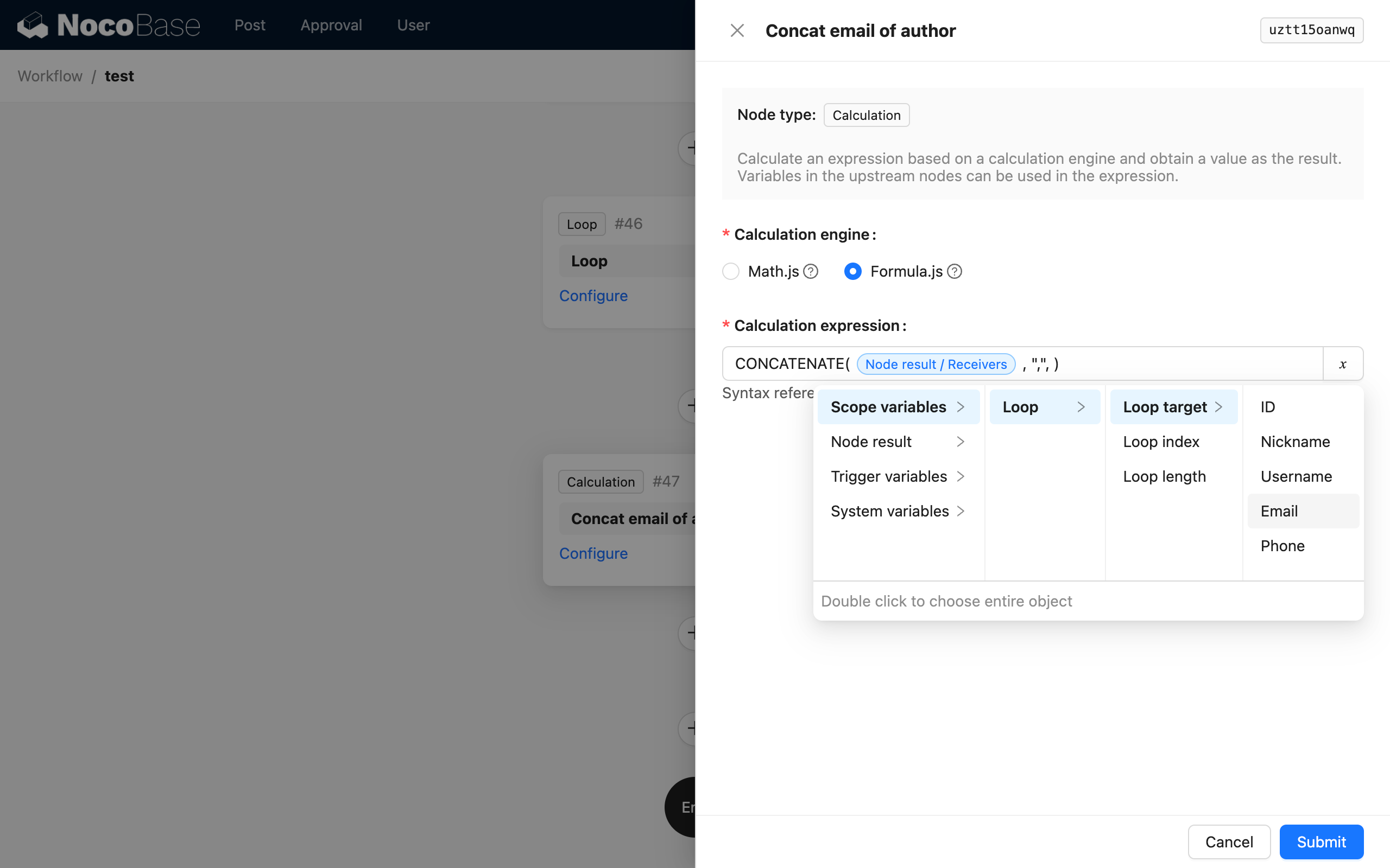 Concatenate recipient string