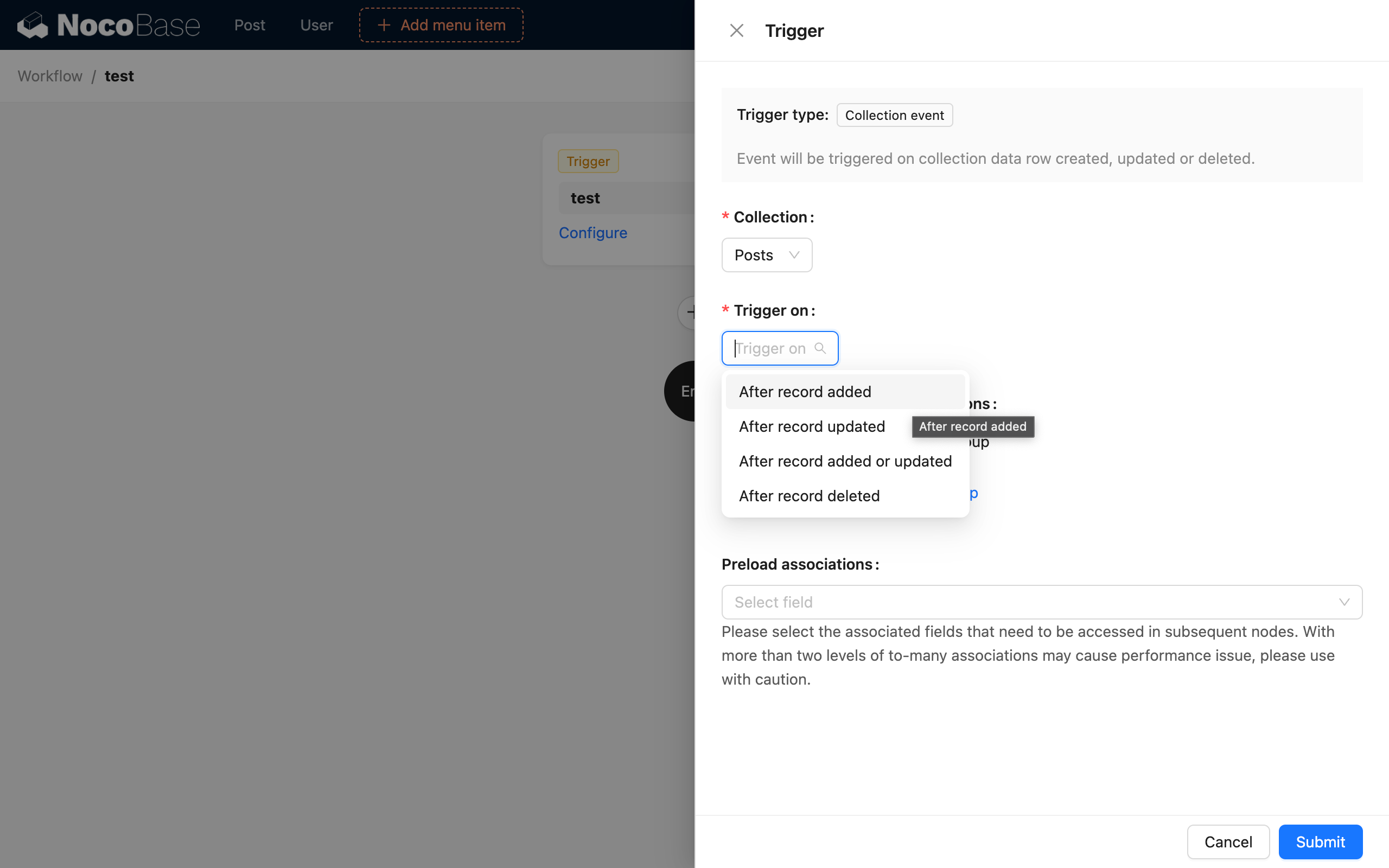 Collection Event_Trigger Timing Selection