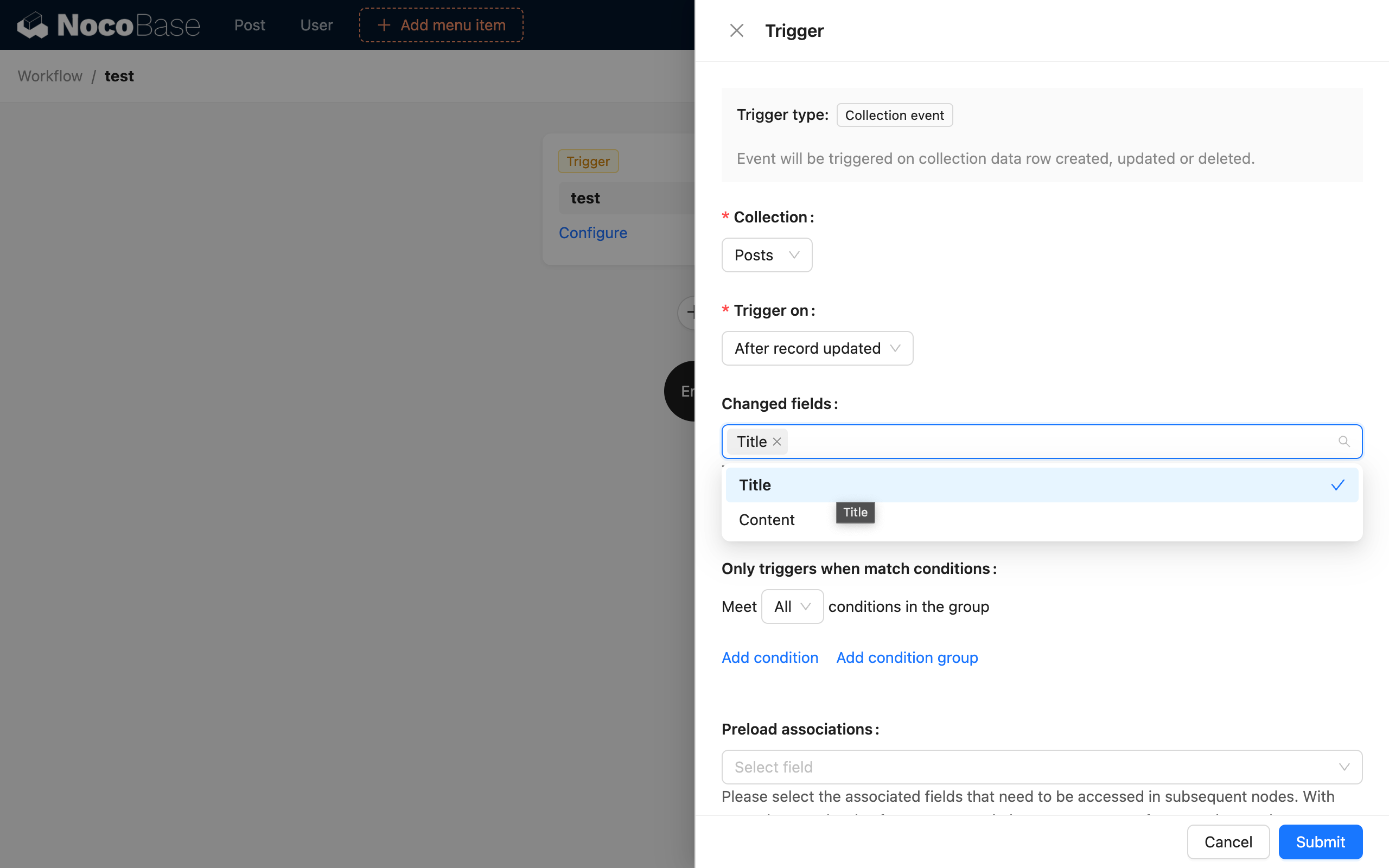 Collection Event_Select Changed Fields