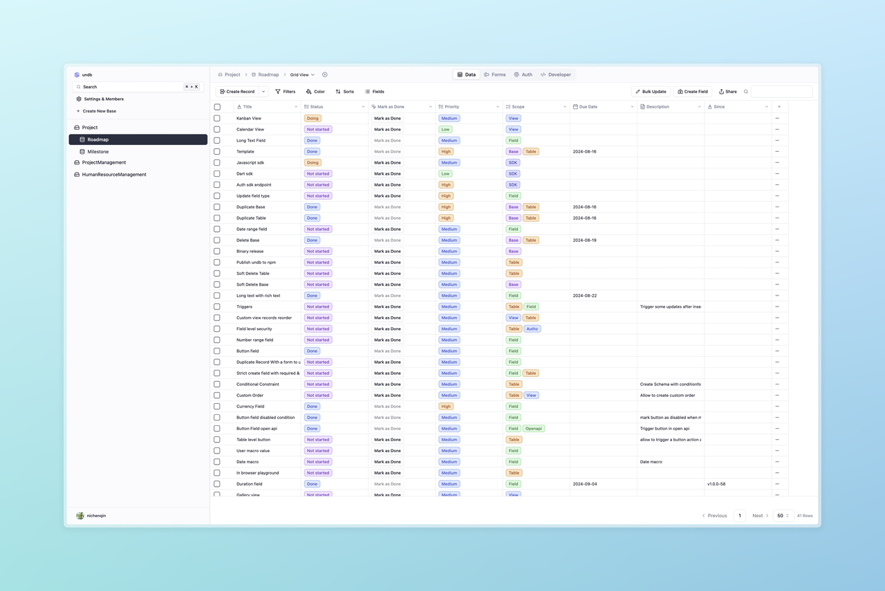 GitHub上 Star 数量最多的 Airtable 开源替代者