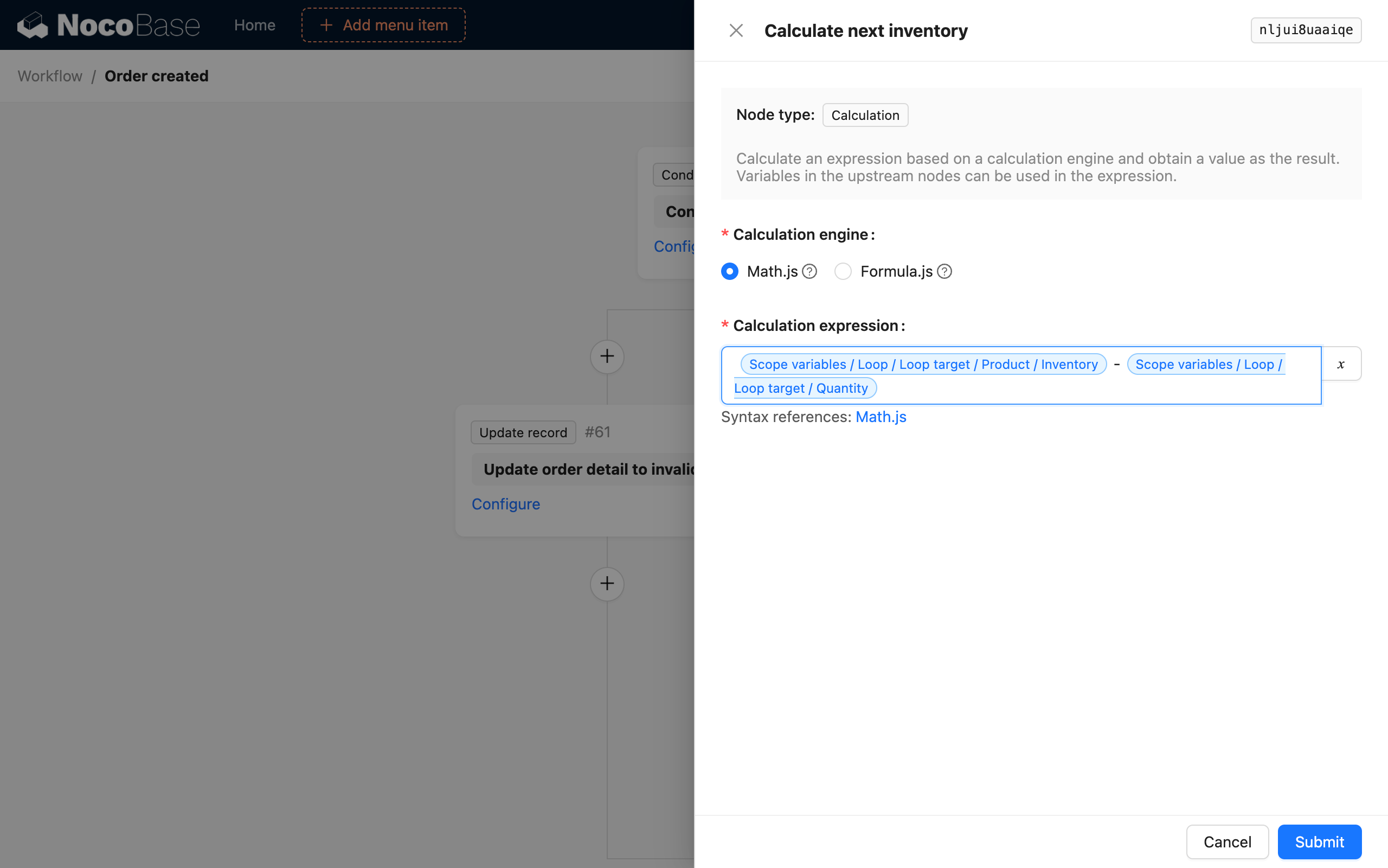 Loop Node_Example_Calculation Node Configuration
