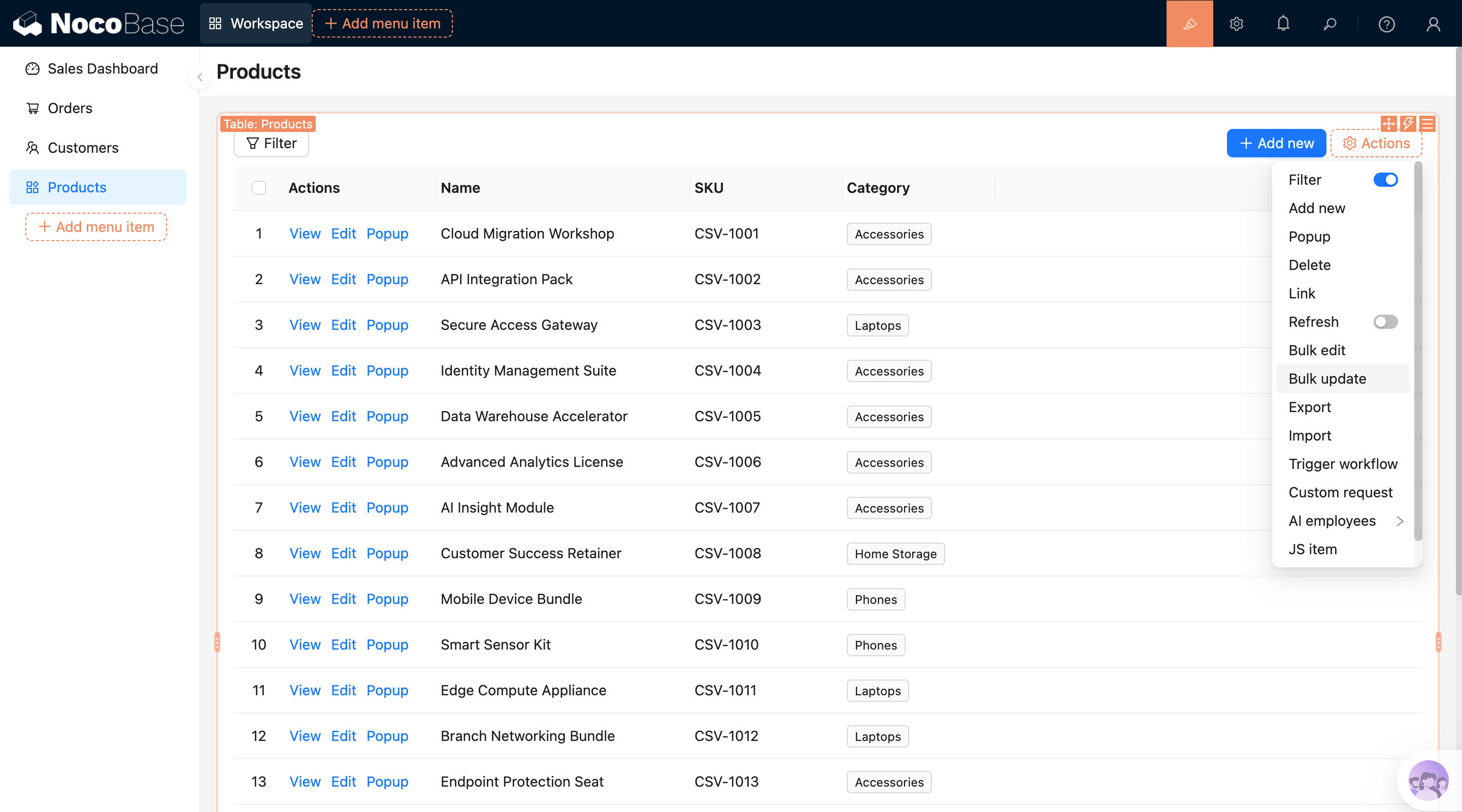 NocoBase 演示界面