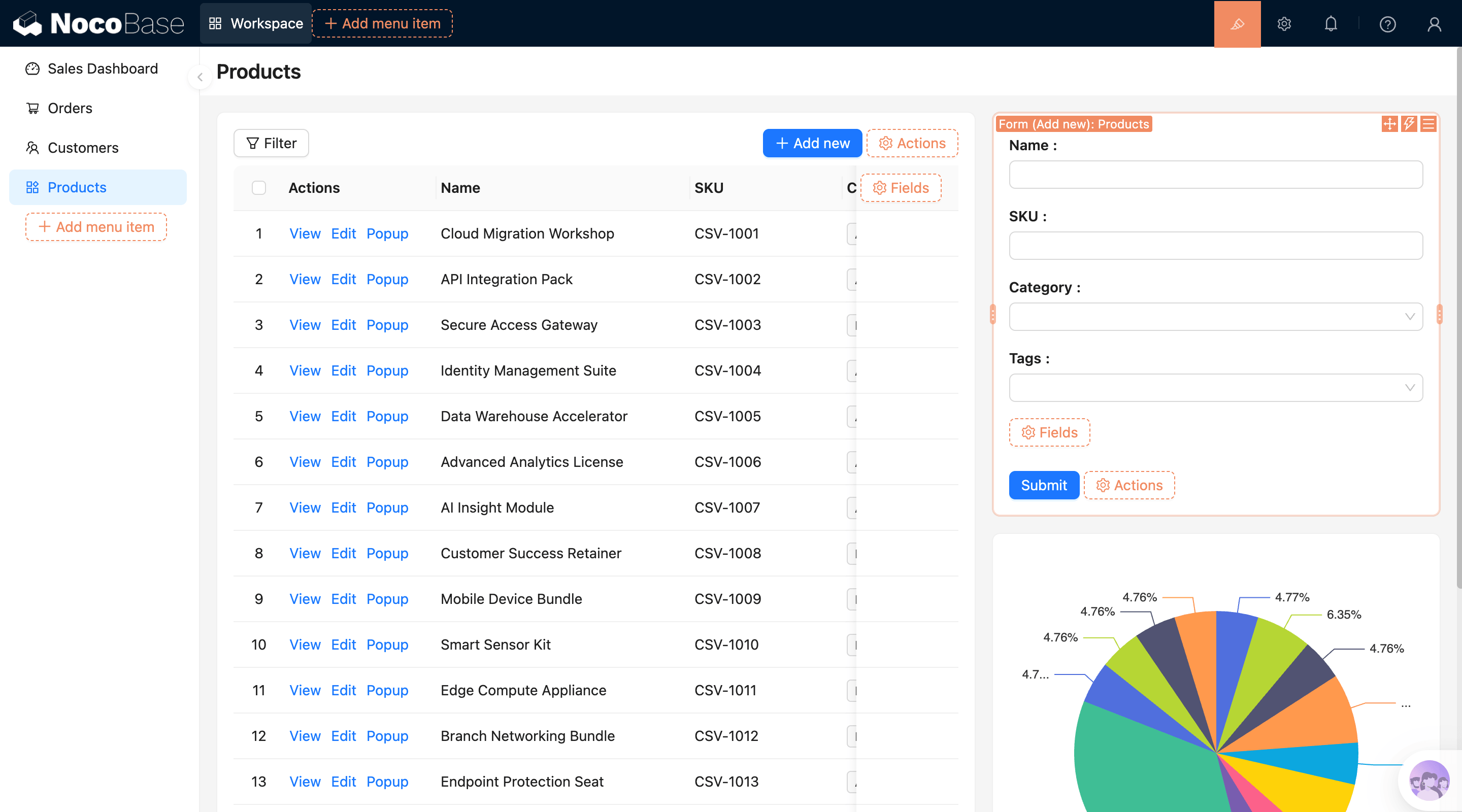 NocoBase 演示界面
