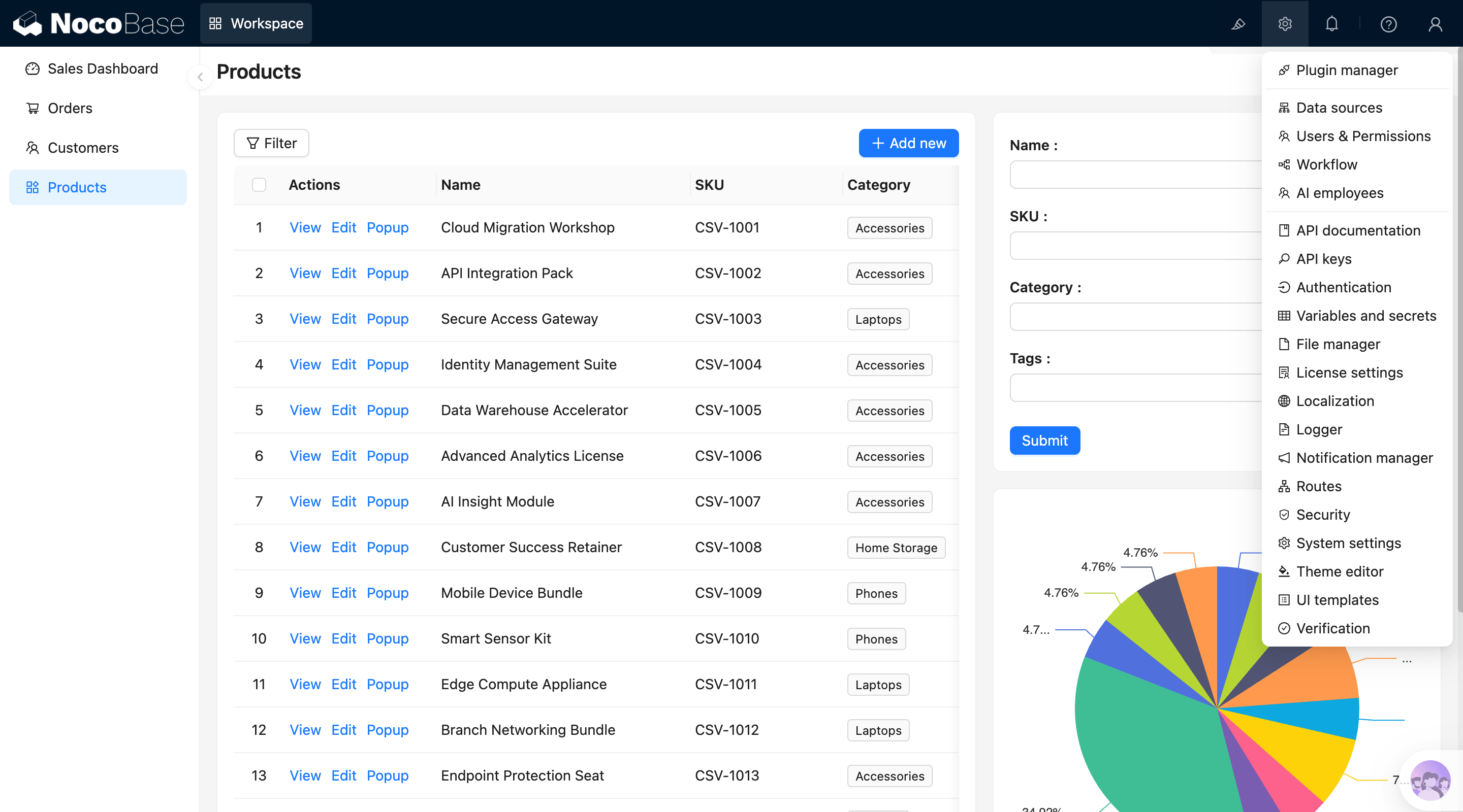 NocoBase 演示界面