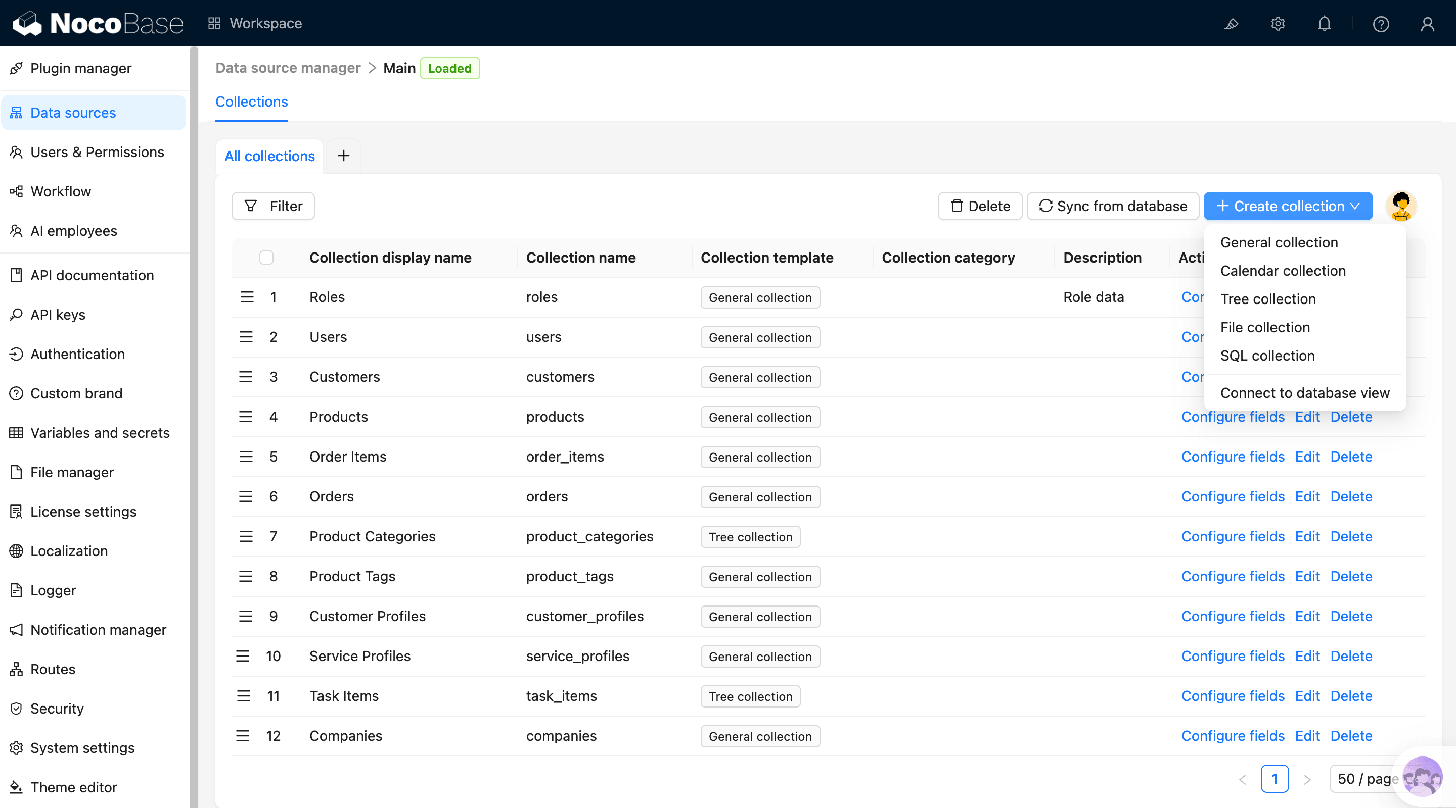 NocoBase 演示界面