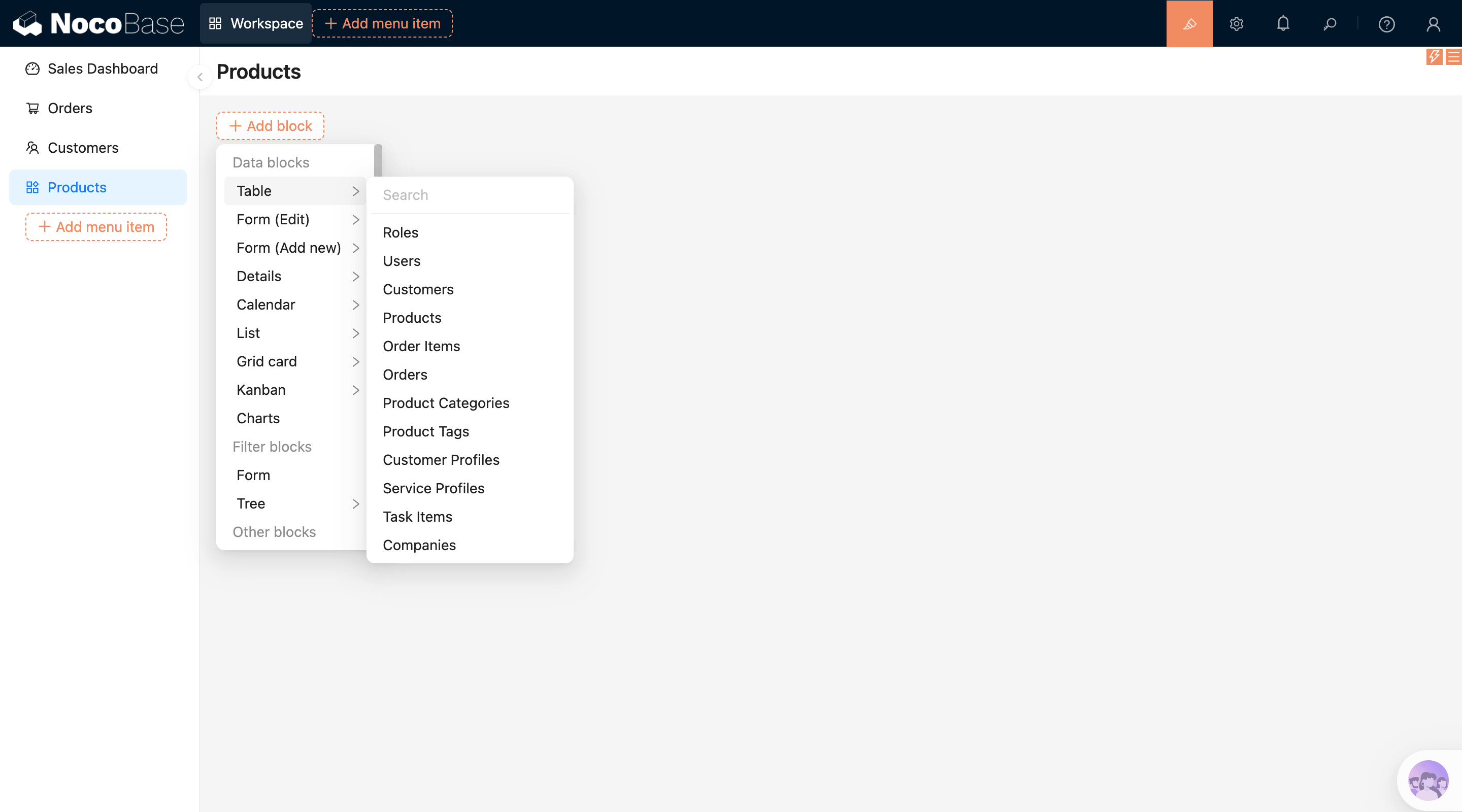 NocoBase 演示界面