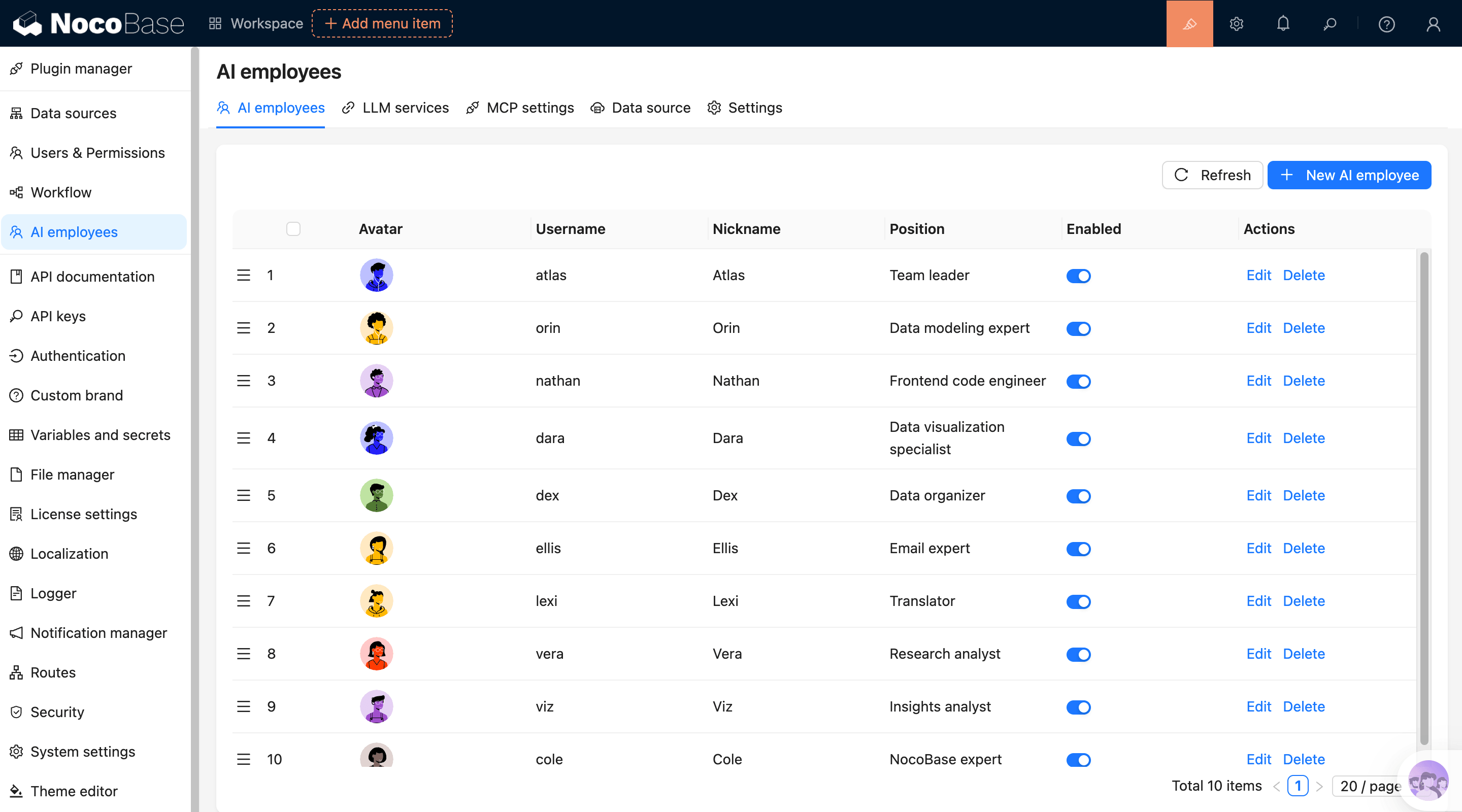 NocoBase 演示界面