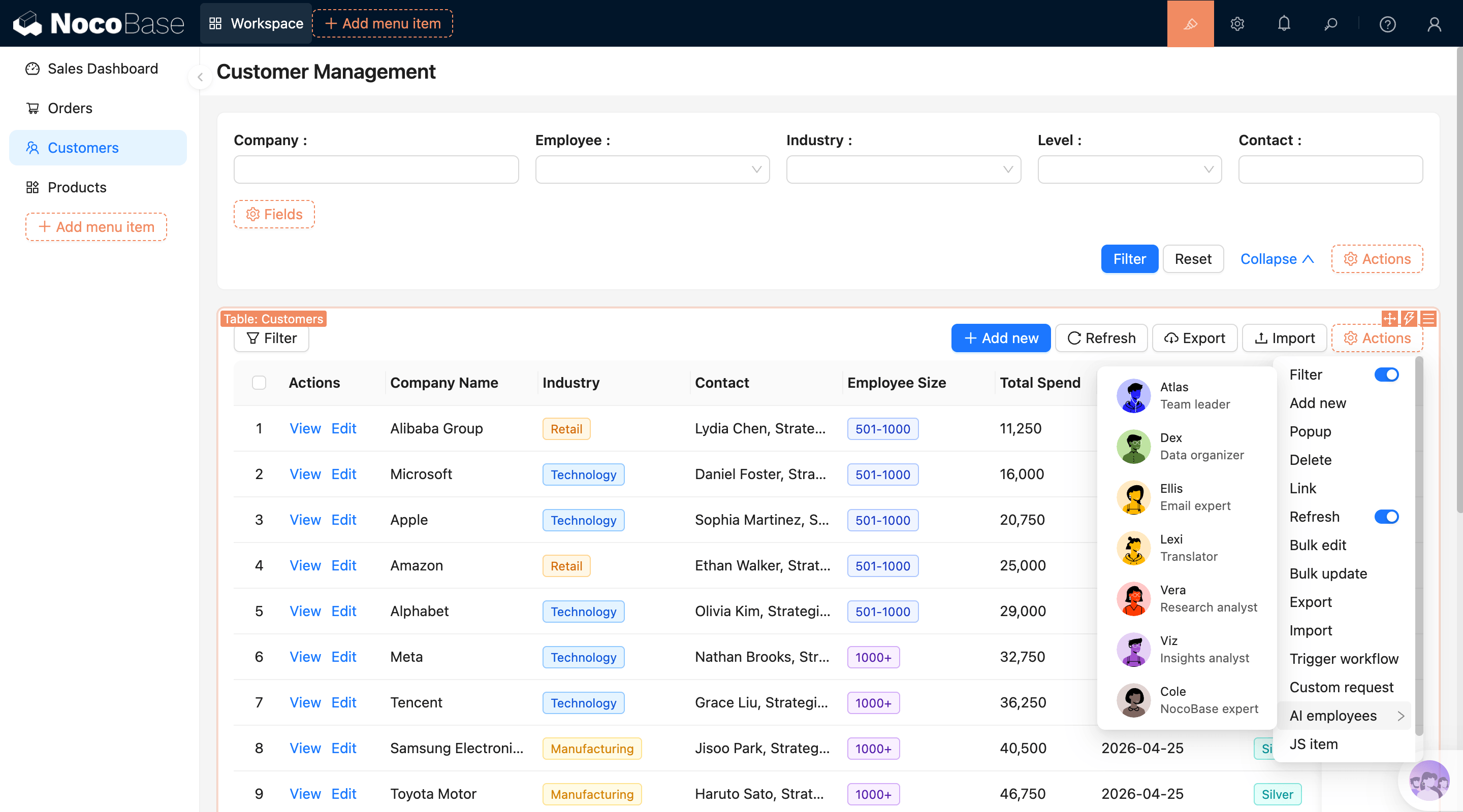 NocoBase 演示界面