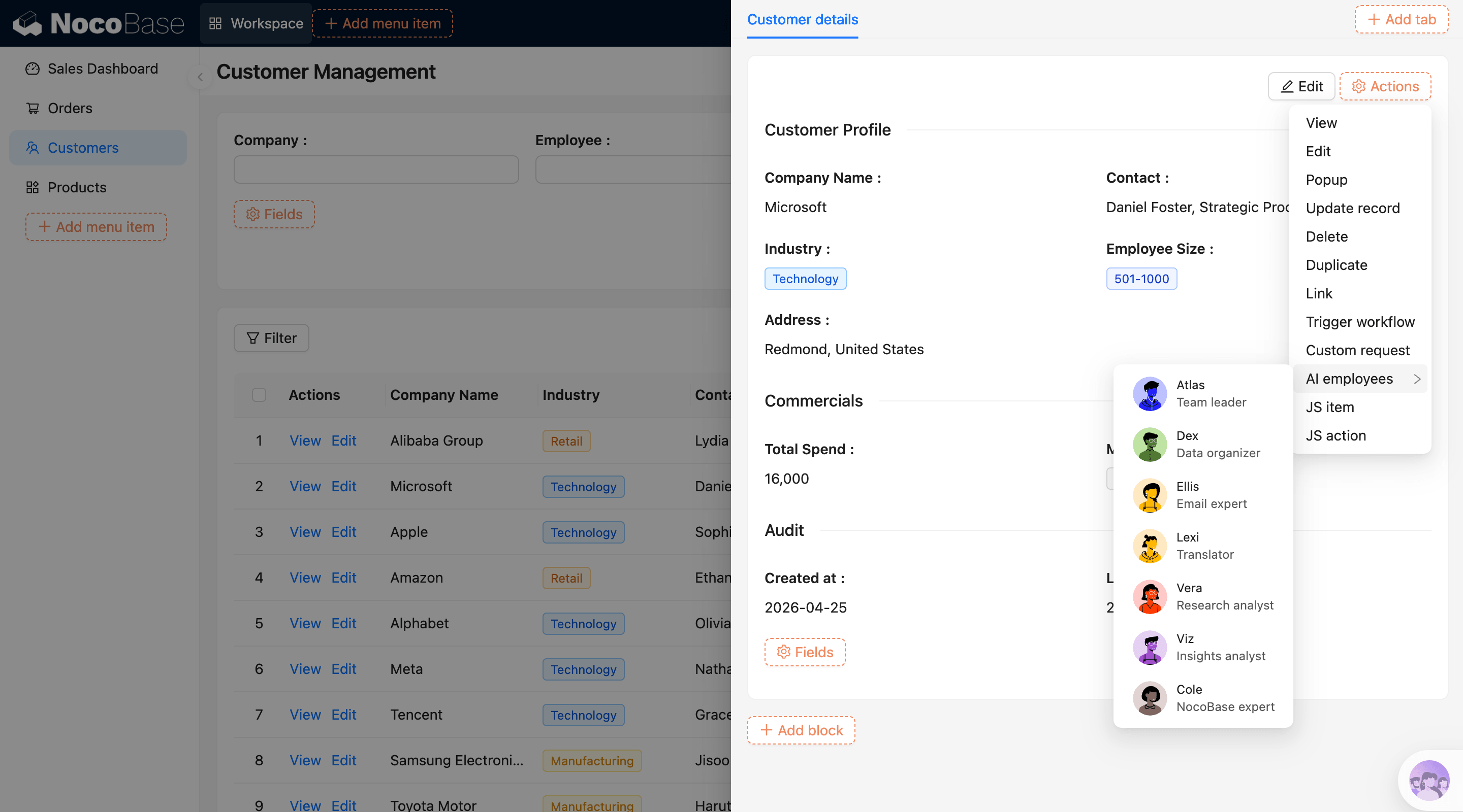 NocoBase 演示界面