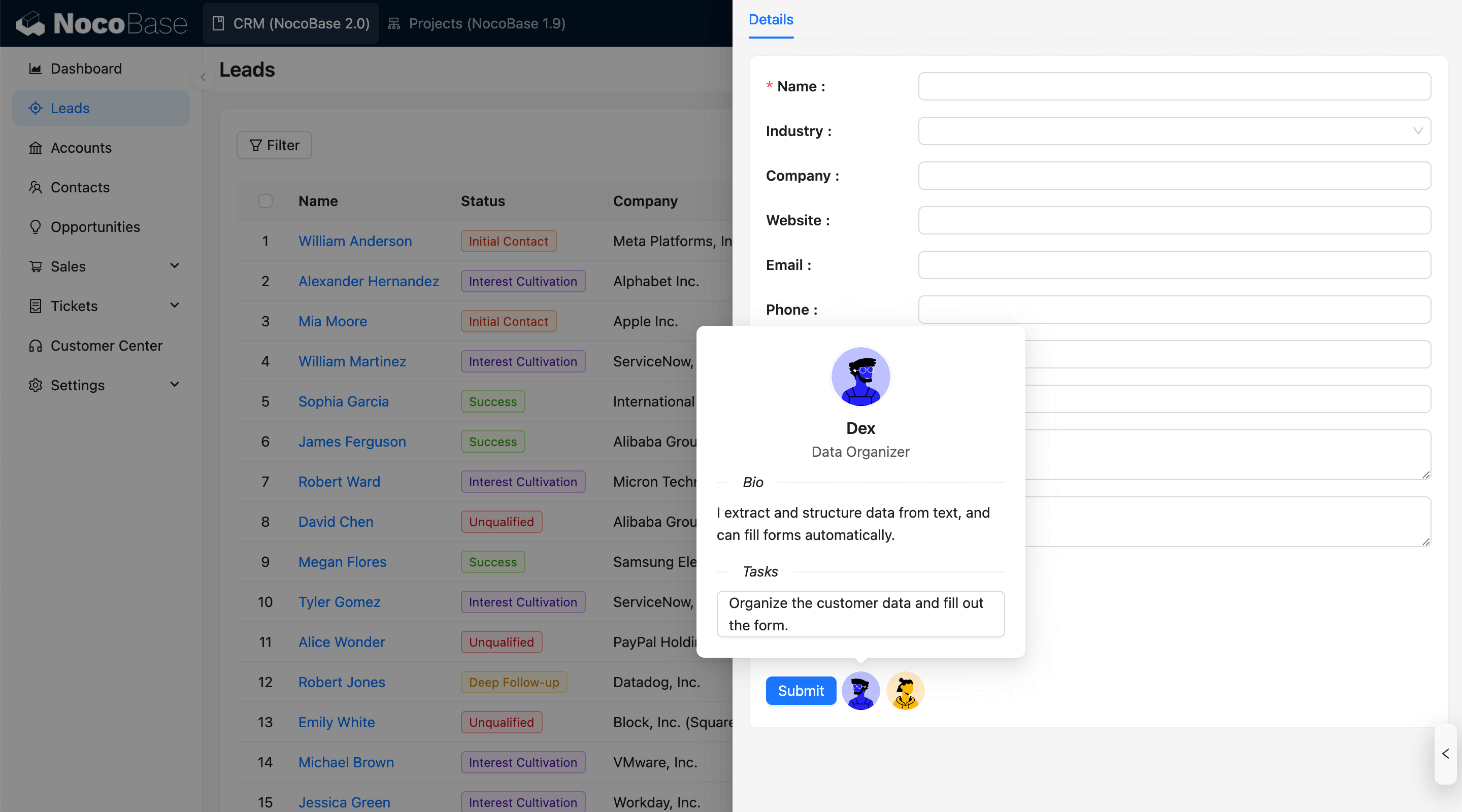 NocoBase 演示界面