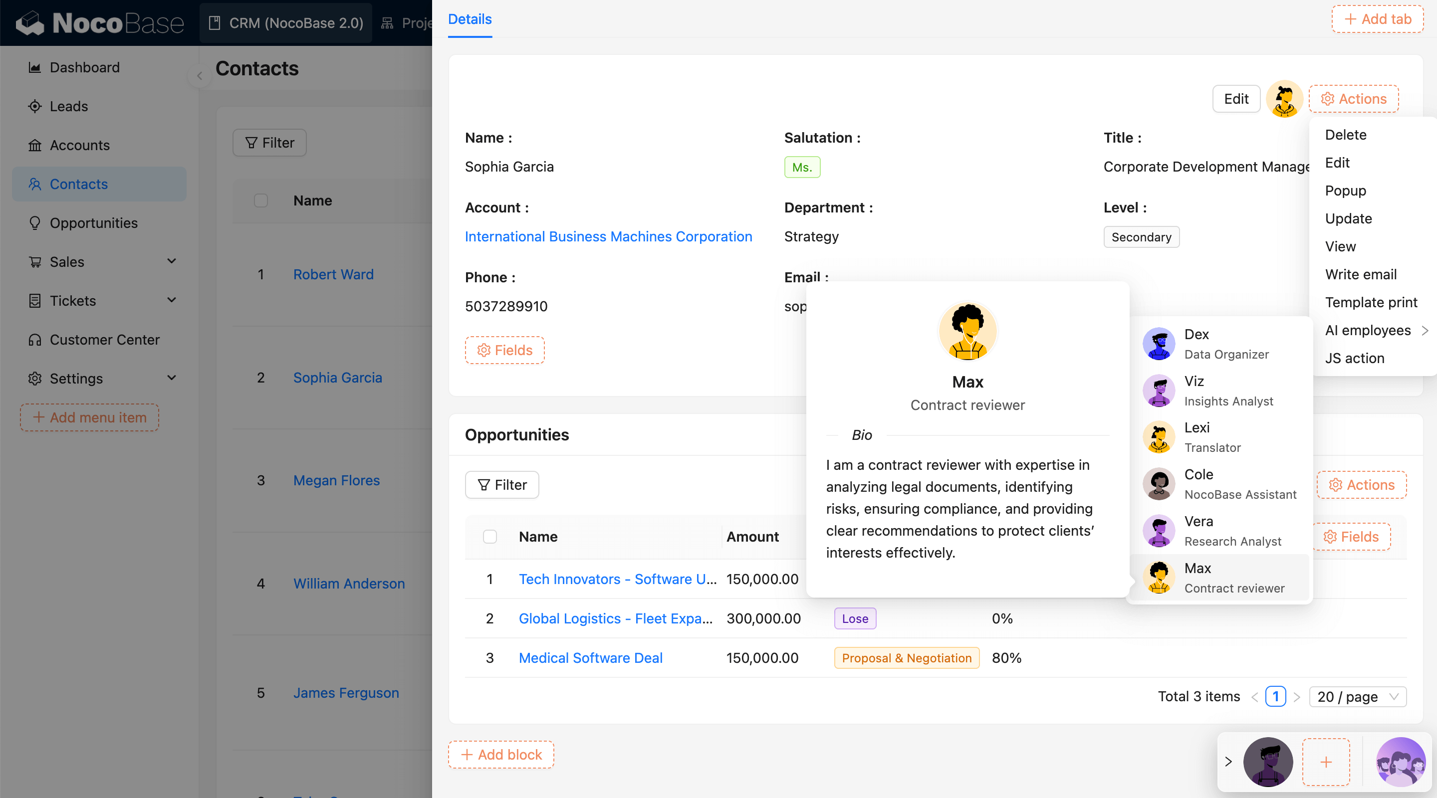 NocoBase 演示界面