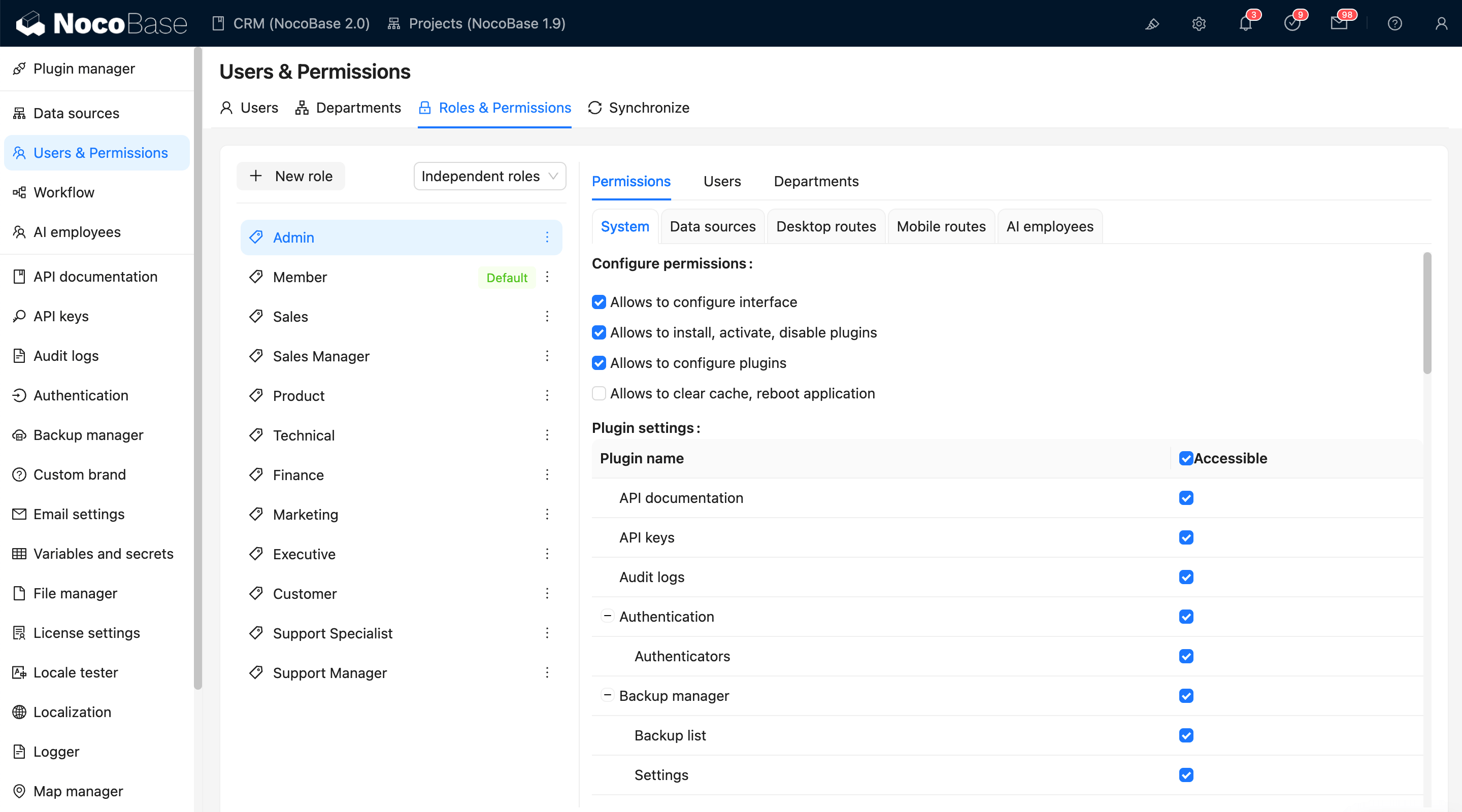 NocoBase 演示界面