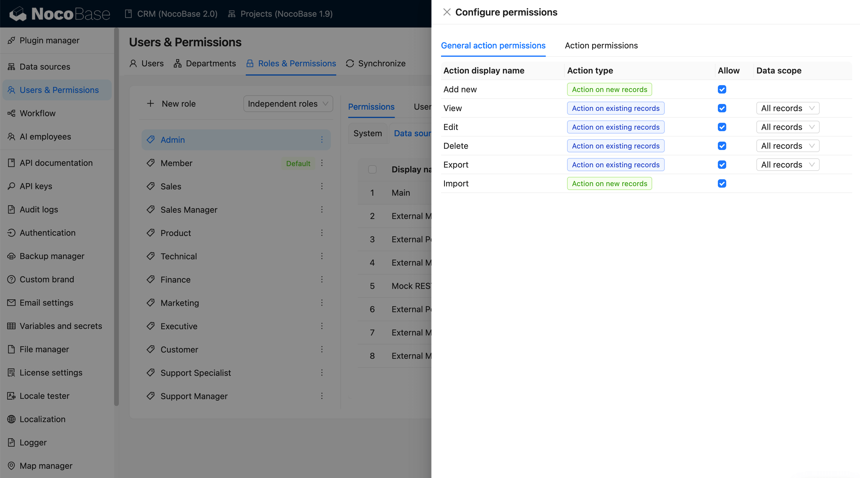 NocoBase 演示界面