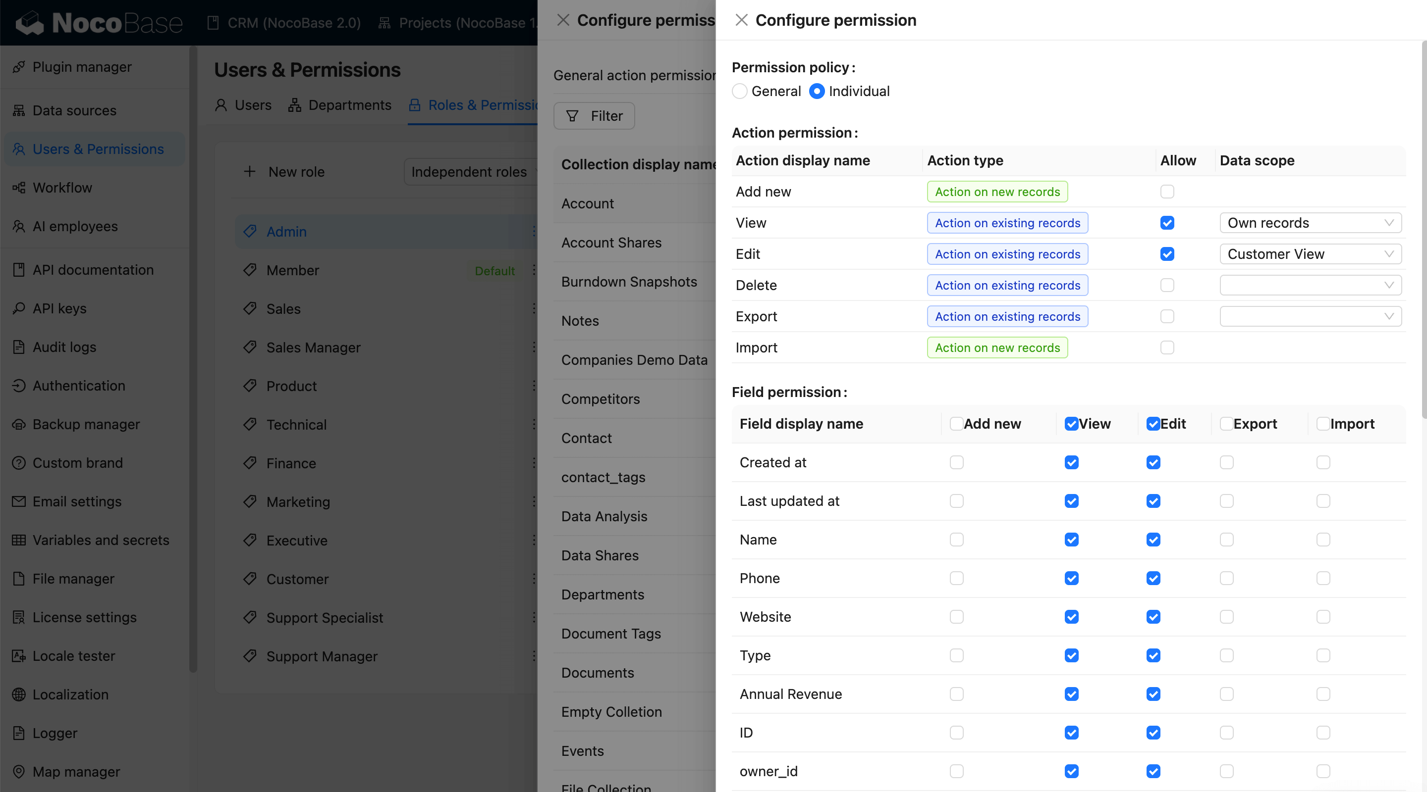 NocoBase 演示界面