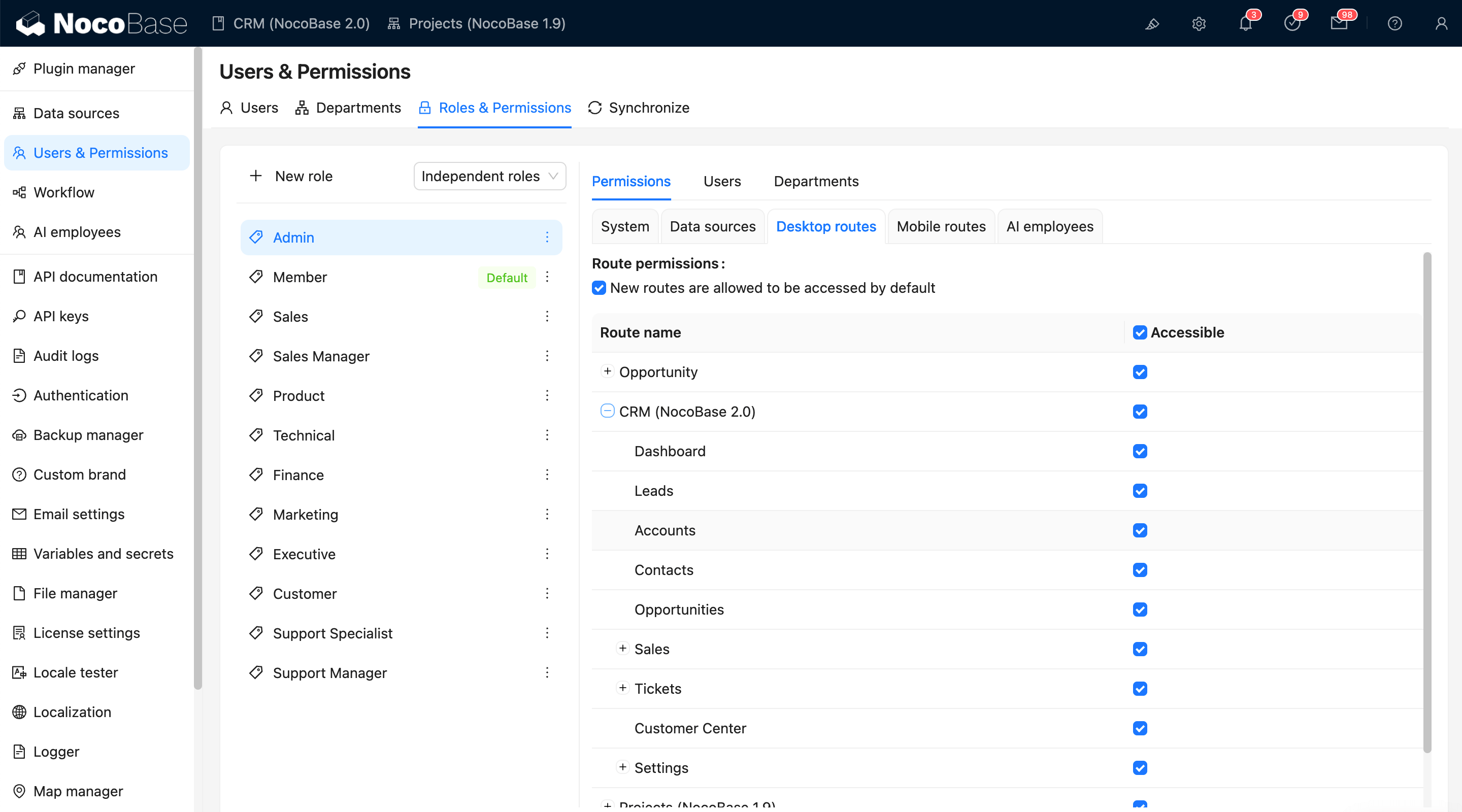 NocoBase 演示界面