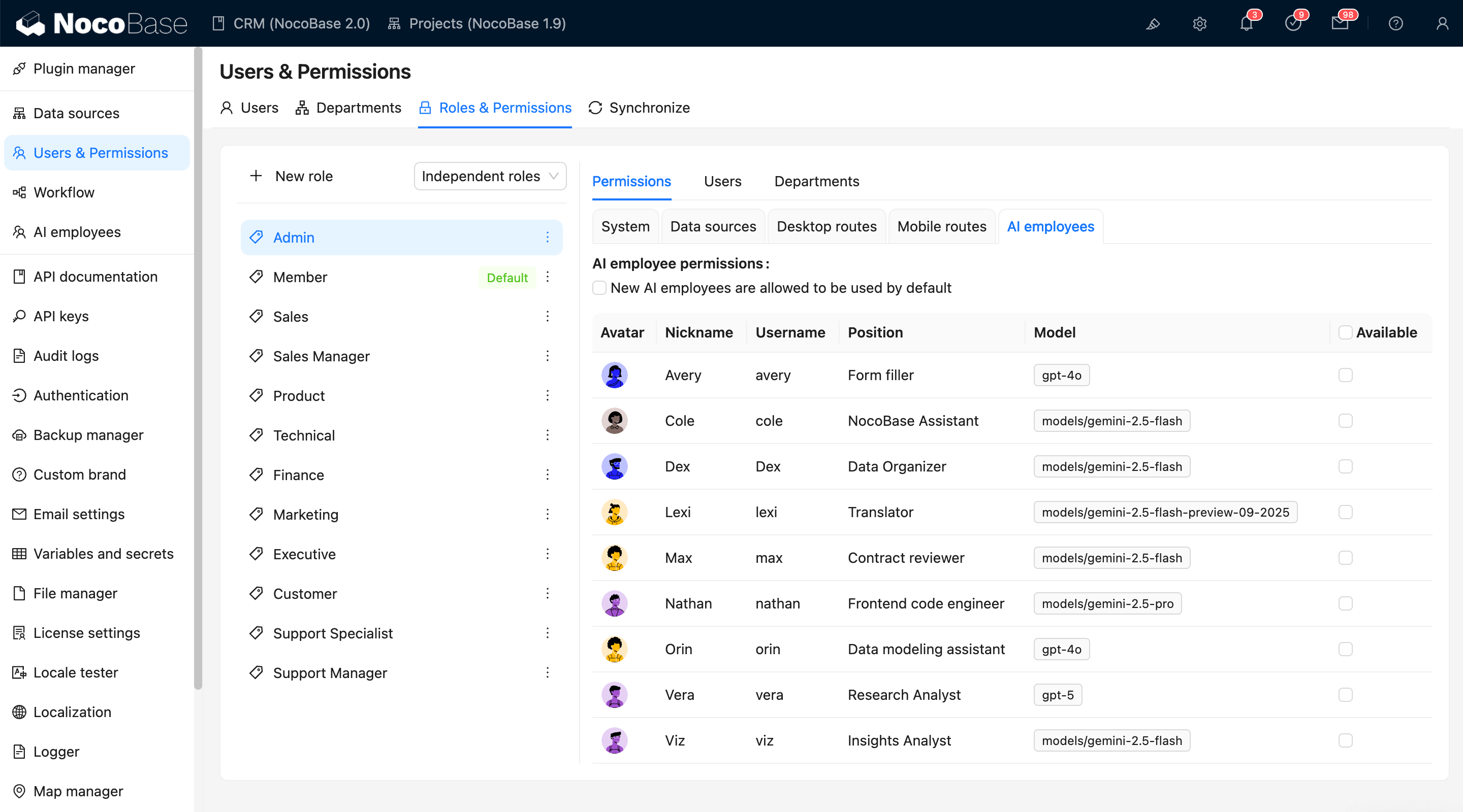 NocoBase 演示界面