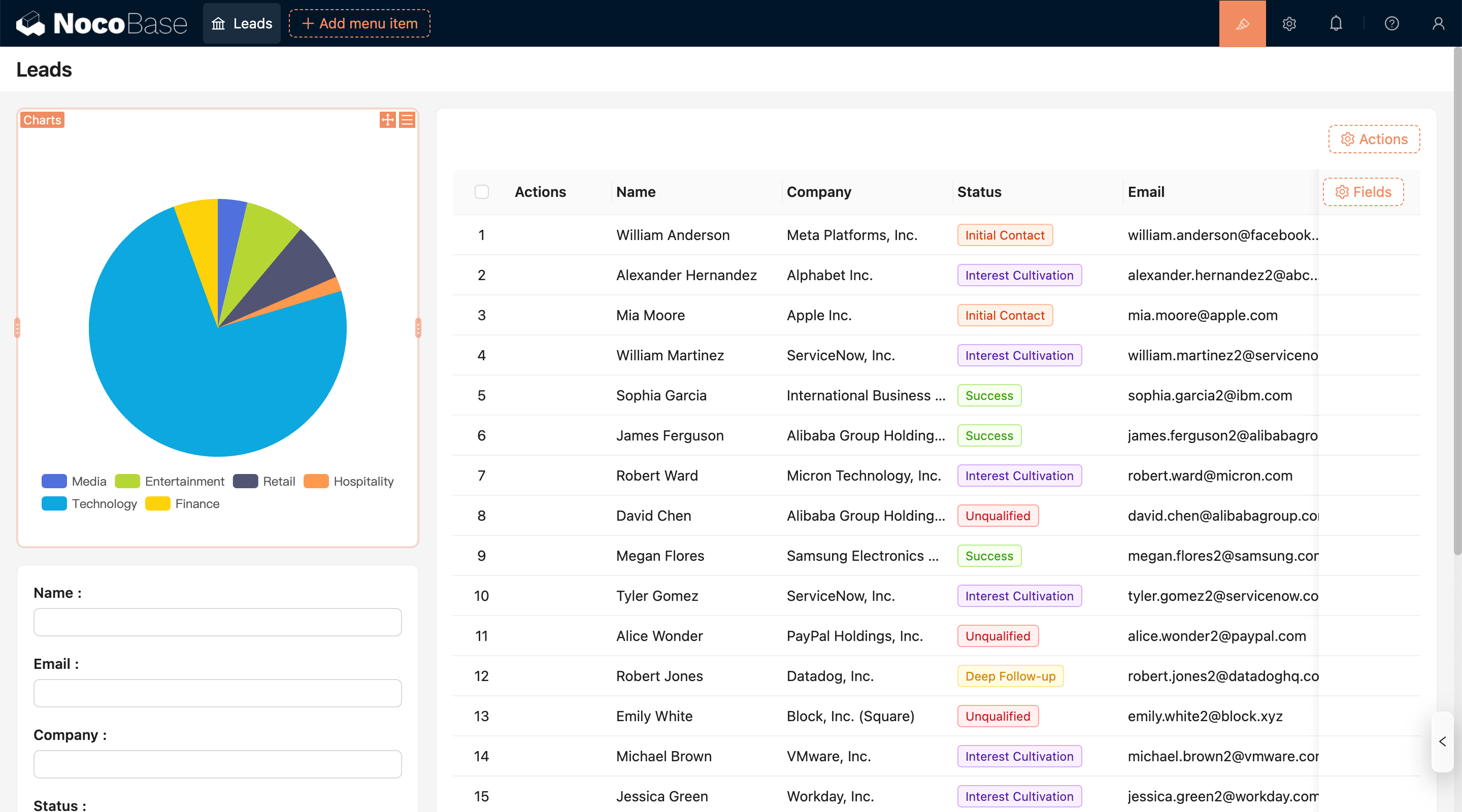 NocoBase 演示界面