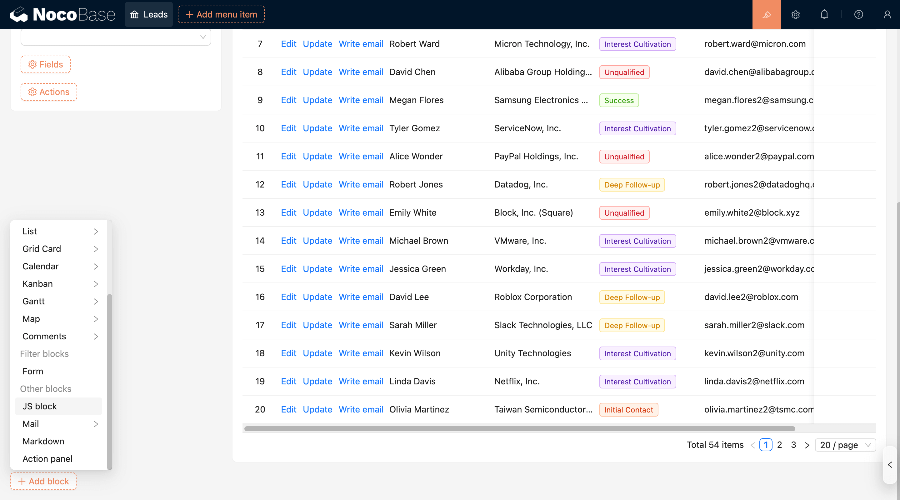 NocoBase 演示界面